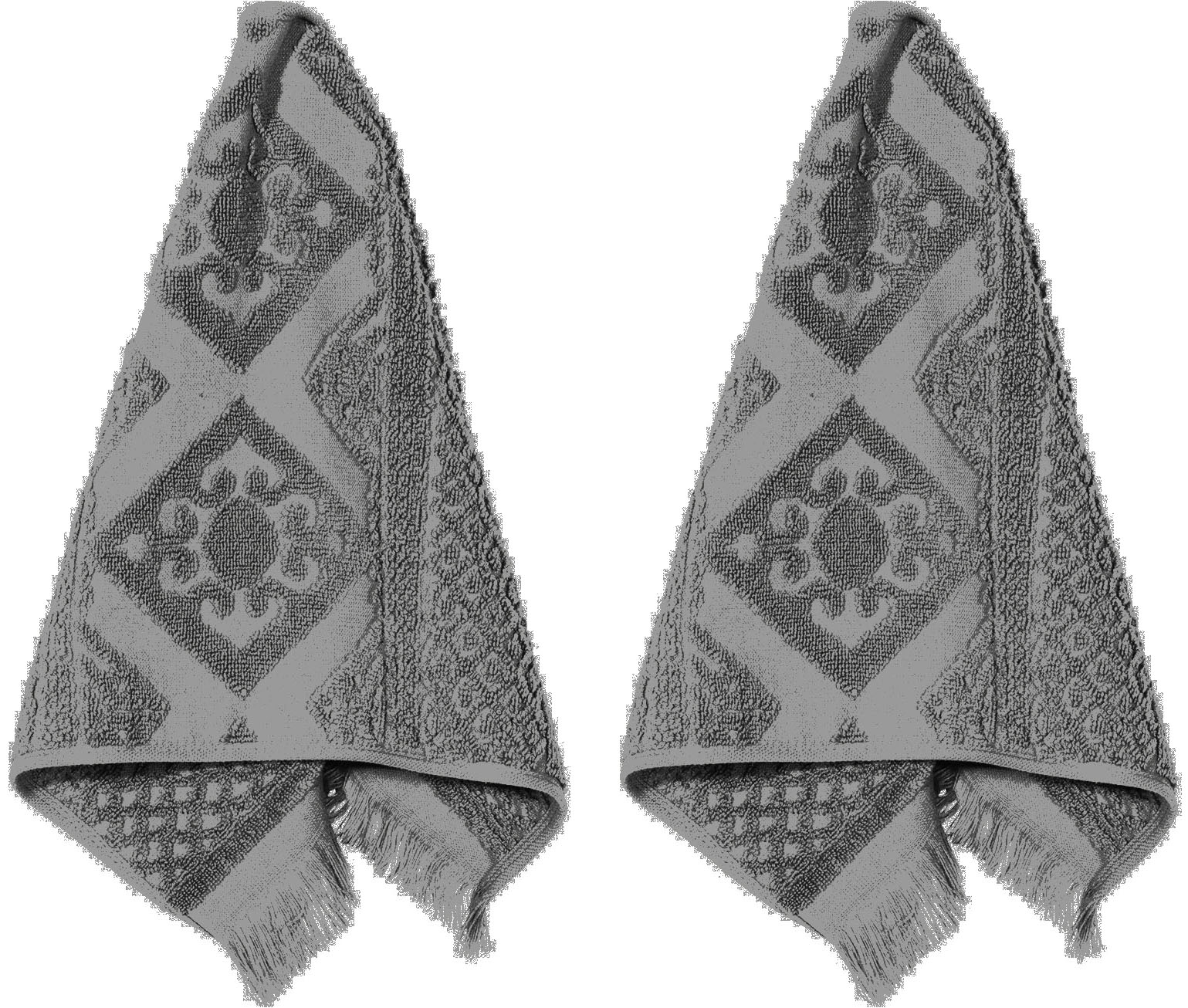PAD Gaestehandtuecher "HARLEM, 30x50 cm" hochwertige Jacquard-Webung, besonders weicher Griff, mit Fransen