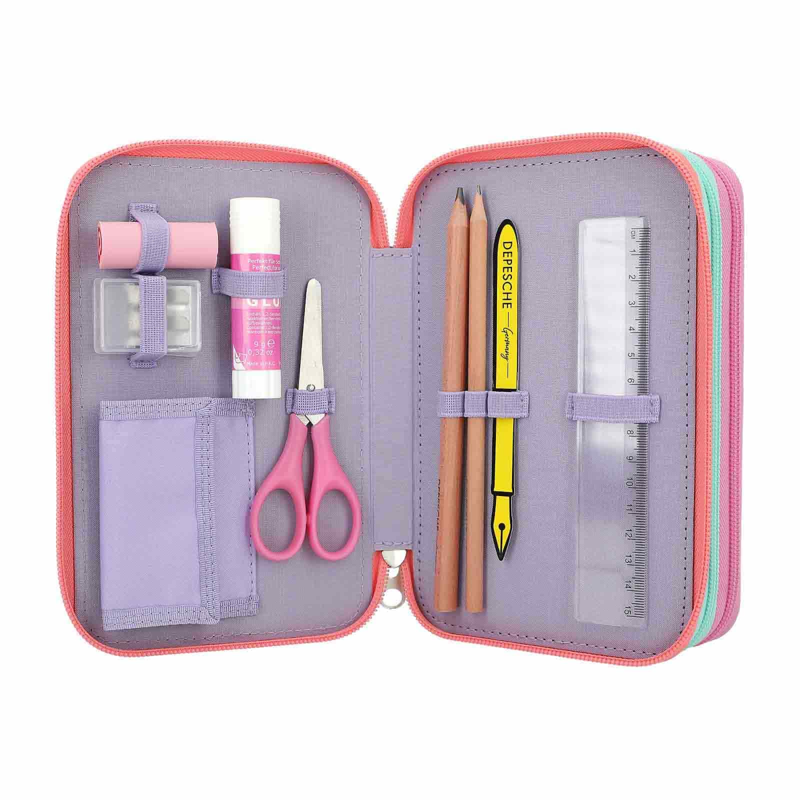 Depesche Buntstift »3-Fach Federtasche SNAP SHOTS inkl. Stifte TOPModel 20 x 13 x 7 cm bunt«