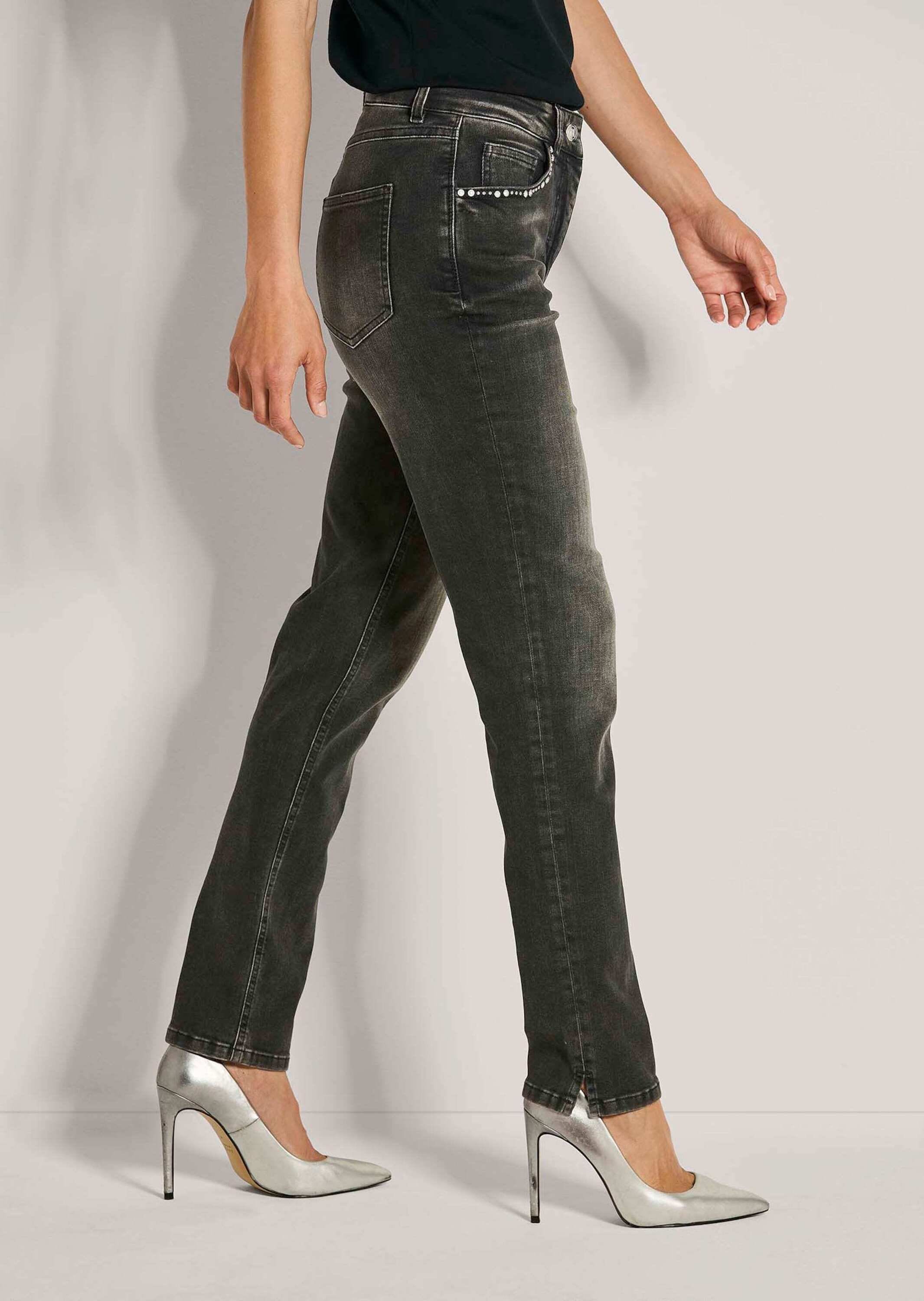 MADELEINE Regular-fit-Jeans »Jeans Schmale Five-Pocket-Jeans mit Glitzer«