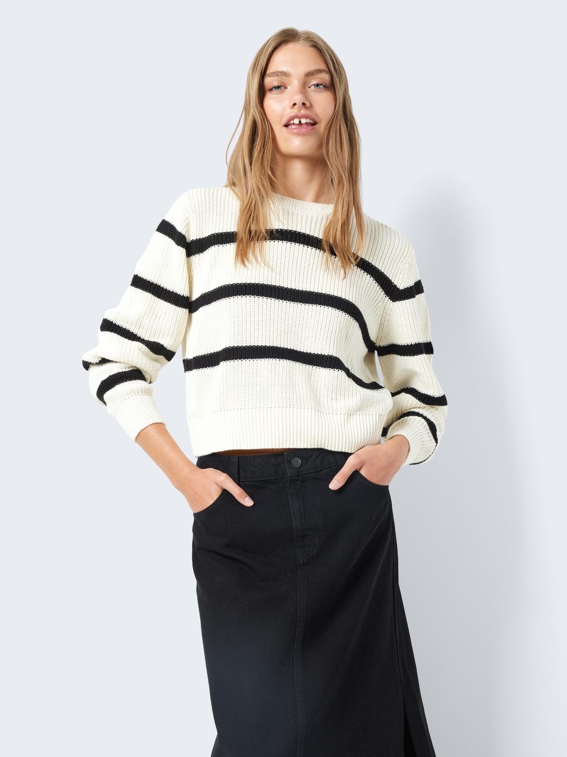 Noisy may Strickpullover "NMMAYSA L/S STRIPE O-NECK KNIT NOOS" günstig online kaufen