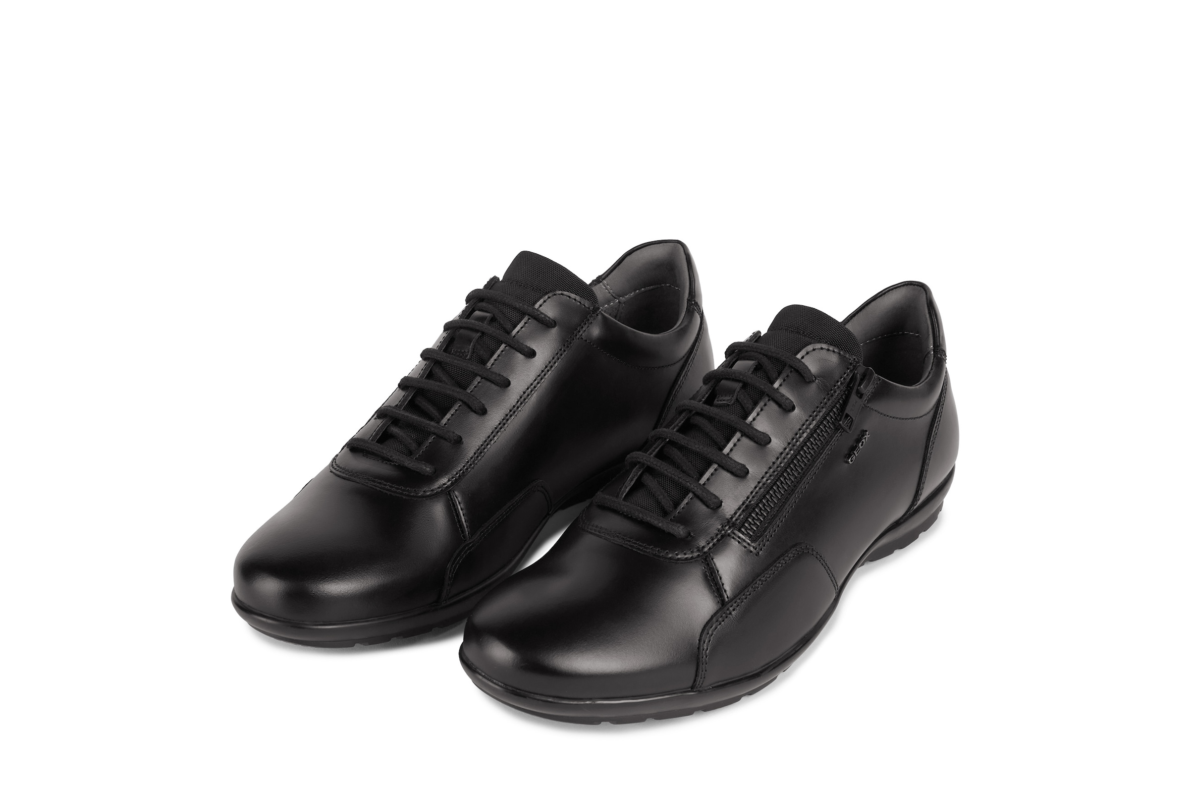 Geox Schnürschuh "UOMO SYMBOL" Business Schuh, Sneaker mit zusätzlichem Außenreißverschluss