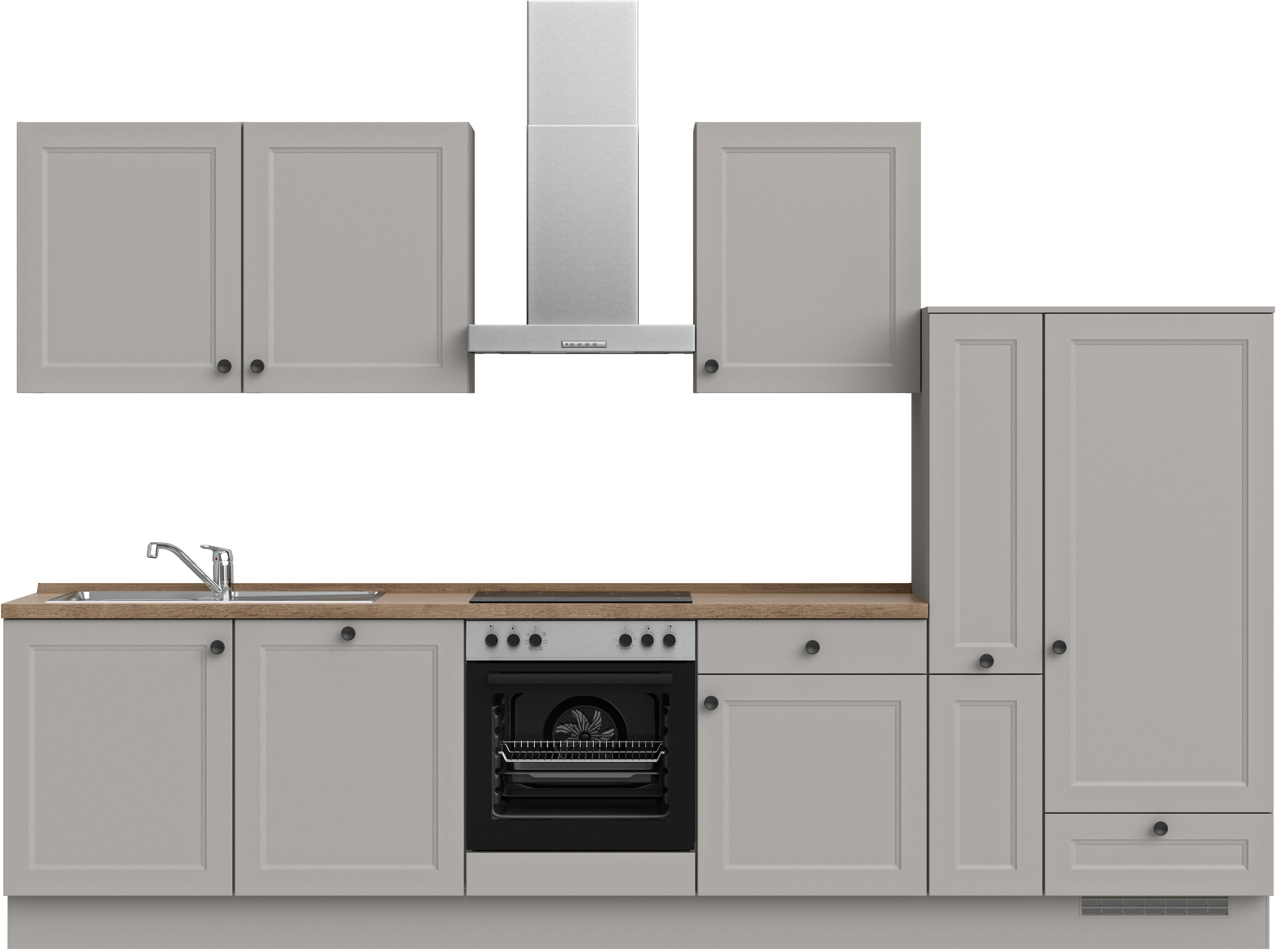 nobilia Küchenzeile ""Cascada I", NEU: individuell anpassbar mit gratis Profi-Beratung" vormontiert, Breite 330 cm, Ausrichtung wählbar, wahlw. mit E-Geräten