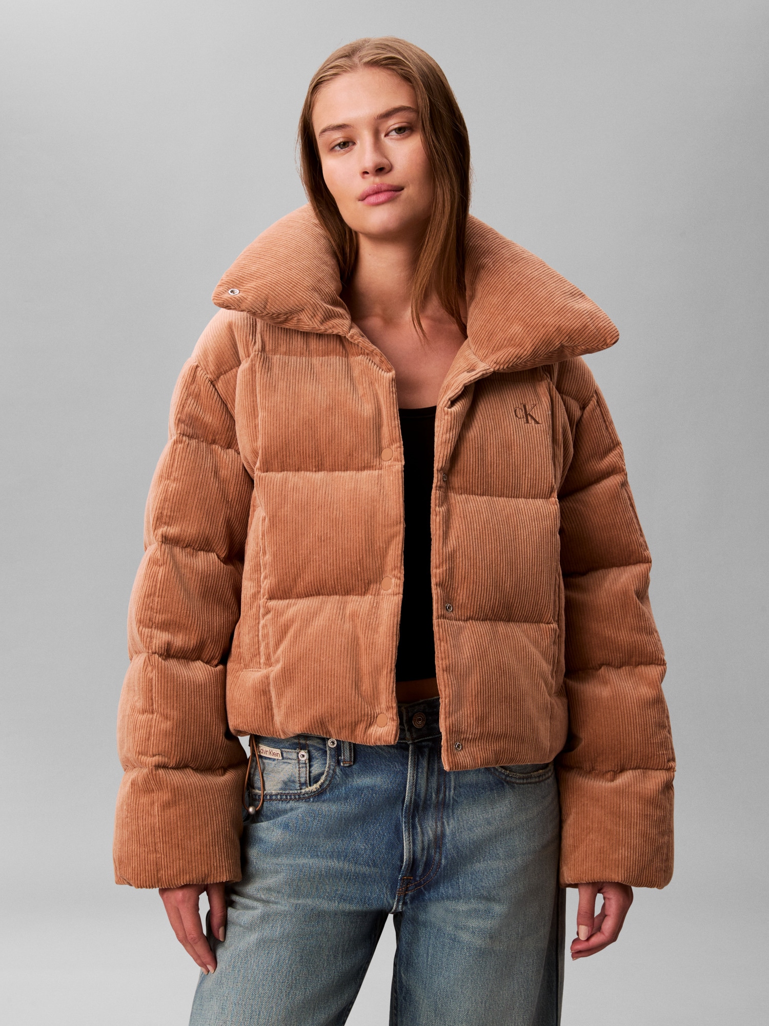 Calvin Klein Jeans Cordjacke "CORDUROY INSULATED DOWN PUFFER" ohne Kapuze M günstig online kaufen