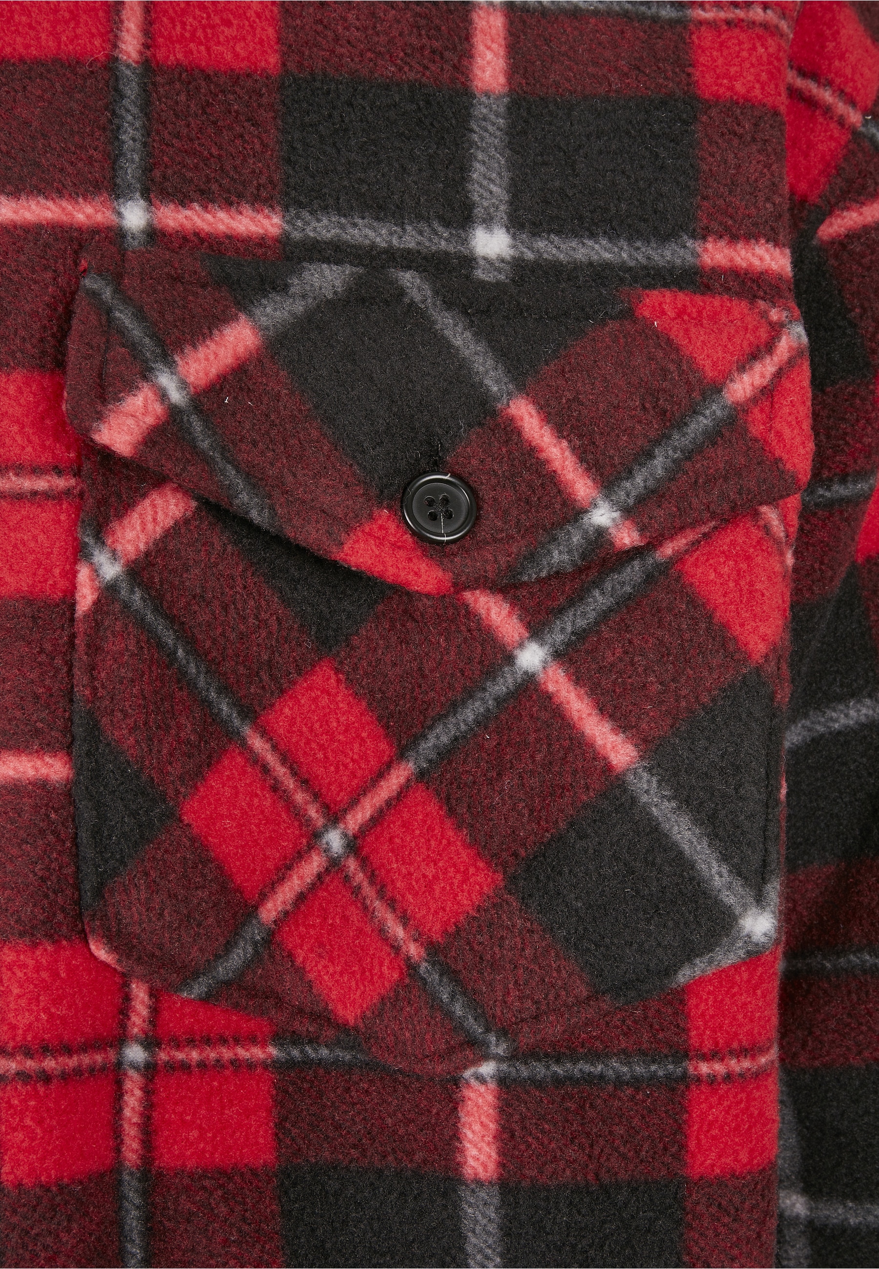 URBAN CLASSICS Langmantel »Urban Classics Herren Plaid Teddy Lined Shirt Jacket«