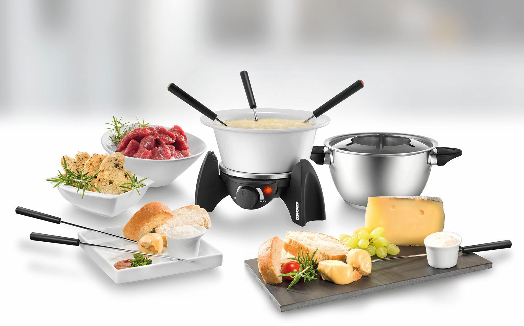 Unold Elektro-Fondue »48615«, Edelstahl-Fonduetopf plus feuerfestem Keramiktopf