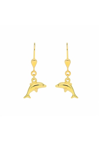 Paar Ohrhänger »Damen Goldschmuck 1 Paar 333 Gold Ohrringe / Ohrhänger Delphin«, 333...