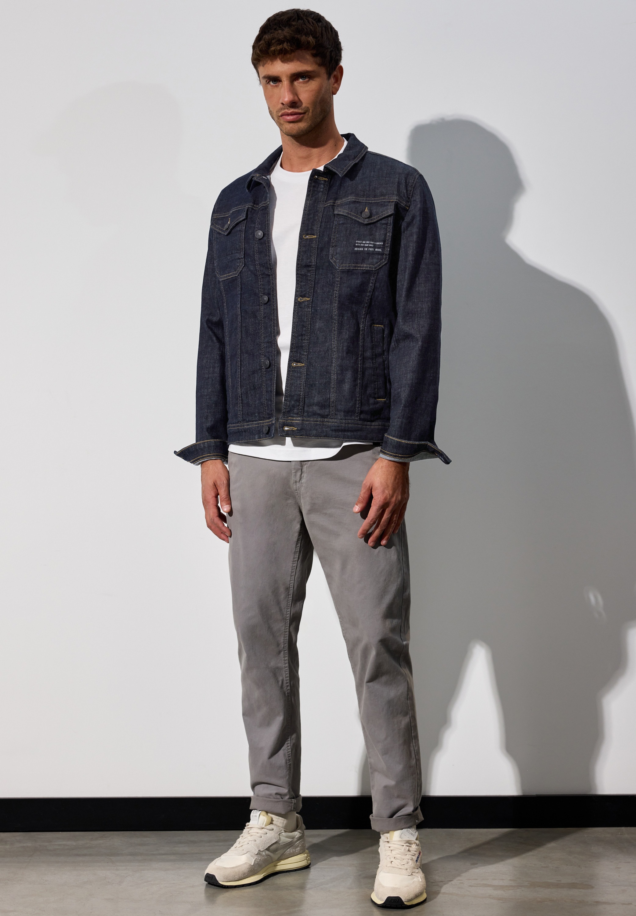 STREET ONE MEN Jeansjacke ohne Kapuze mit Brusttaschen