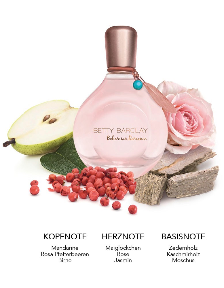 Betty Barclay Eau de Toilette »Betty Barclay Bohemian Romance EDT NATURAL SPRAY 50 ML« Packung, 1 Stk. mit fruchtigen Noten