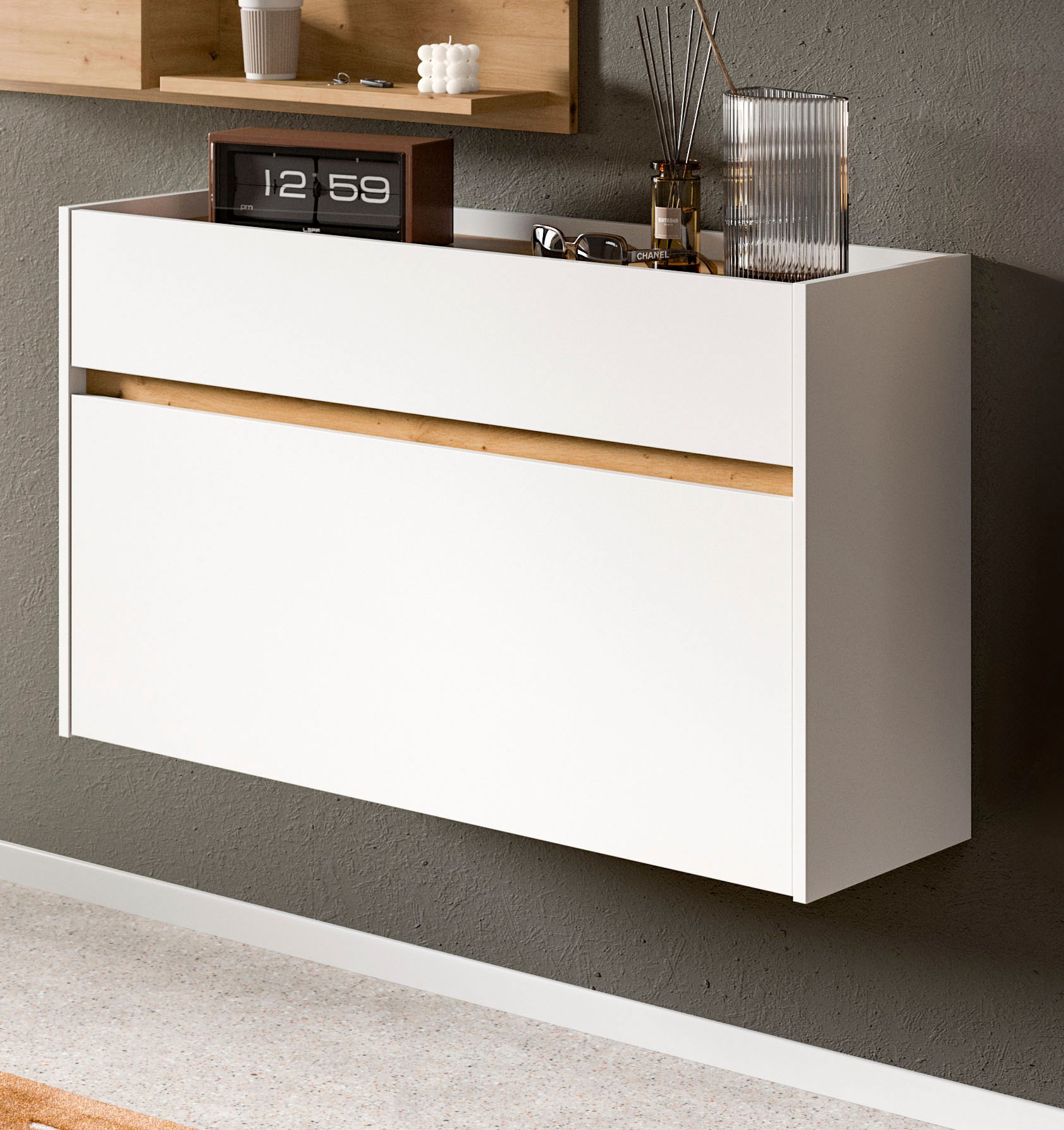 INOSIGN Schuhschrank "EVRID, Breite 110cm, hängend, 1 Schubkasten, 1 Schuhw günstig online kaufen