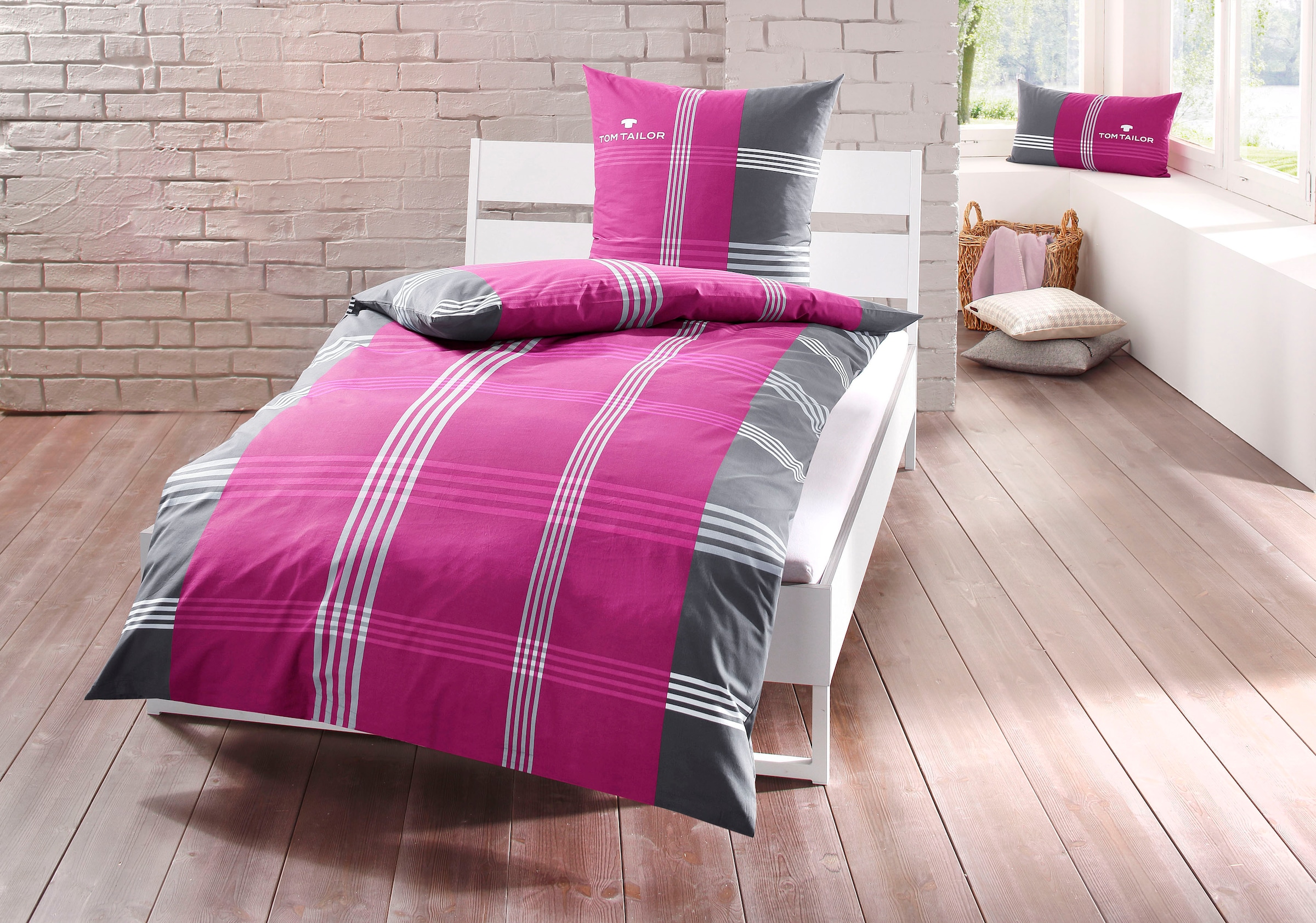 TOM TAILOR HOME Bettwäsche »Ole in Gr. 135x200 oder 155x220 cm«, karierte Bettwäsche aus Baumwolle, mit Reißverschluss