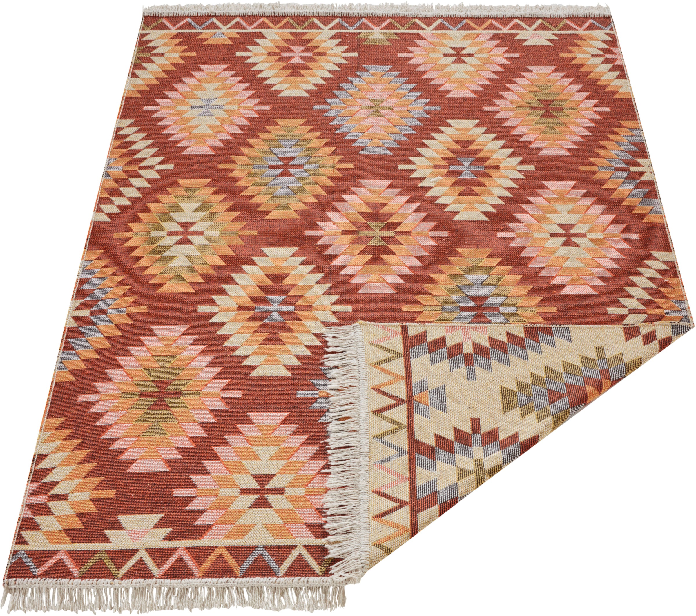 HANSE Home Teppich »Tawi«, rechteckig, Look, Baumwolle mit Fransen, recycelte Boho, | Kelim BAUR Wendbar 100% bestellen