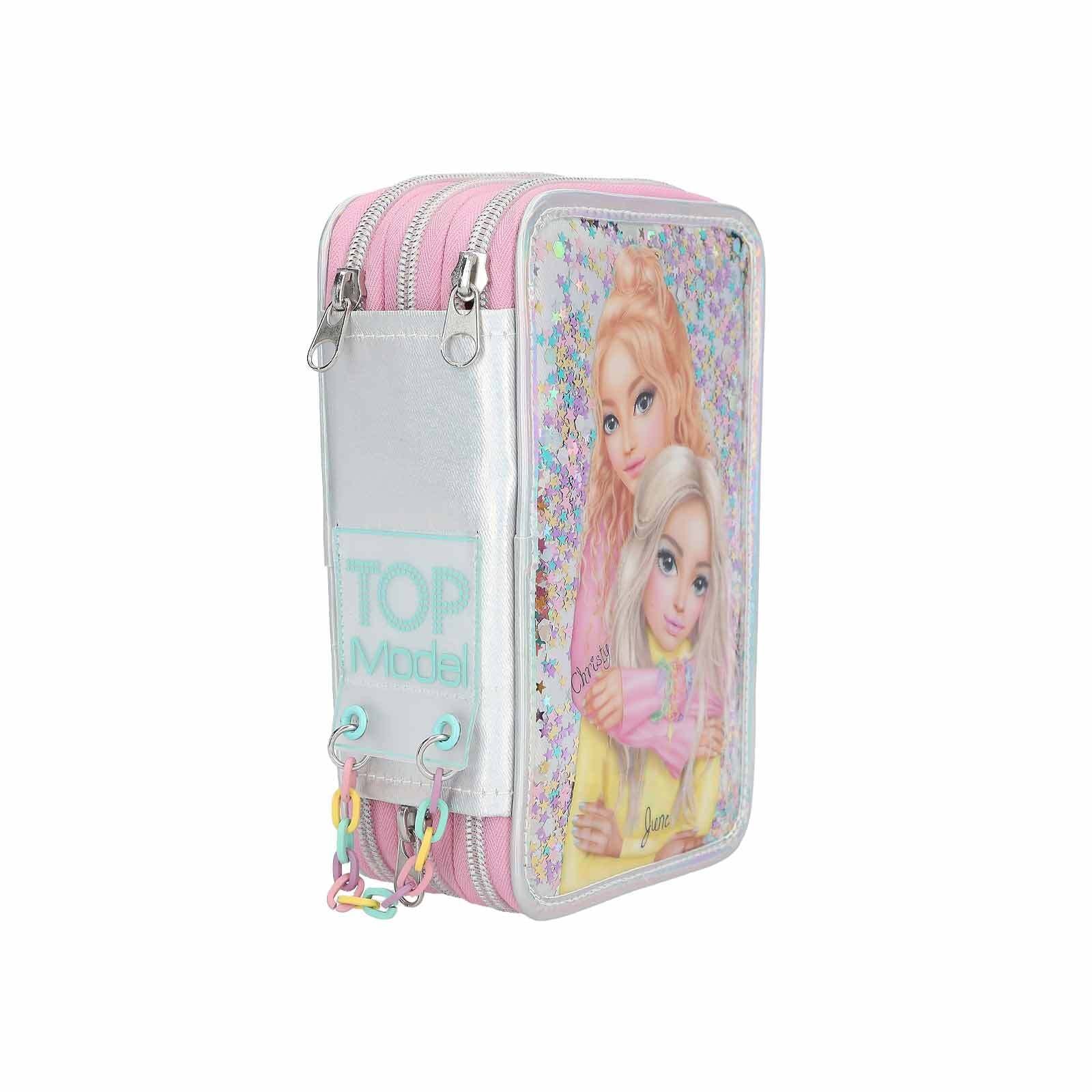Depesche Buntstift »3-Fach Federtasche TOPModel 7,5 x 13 x 20 cm bunt«