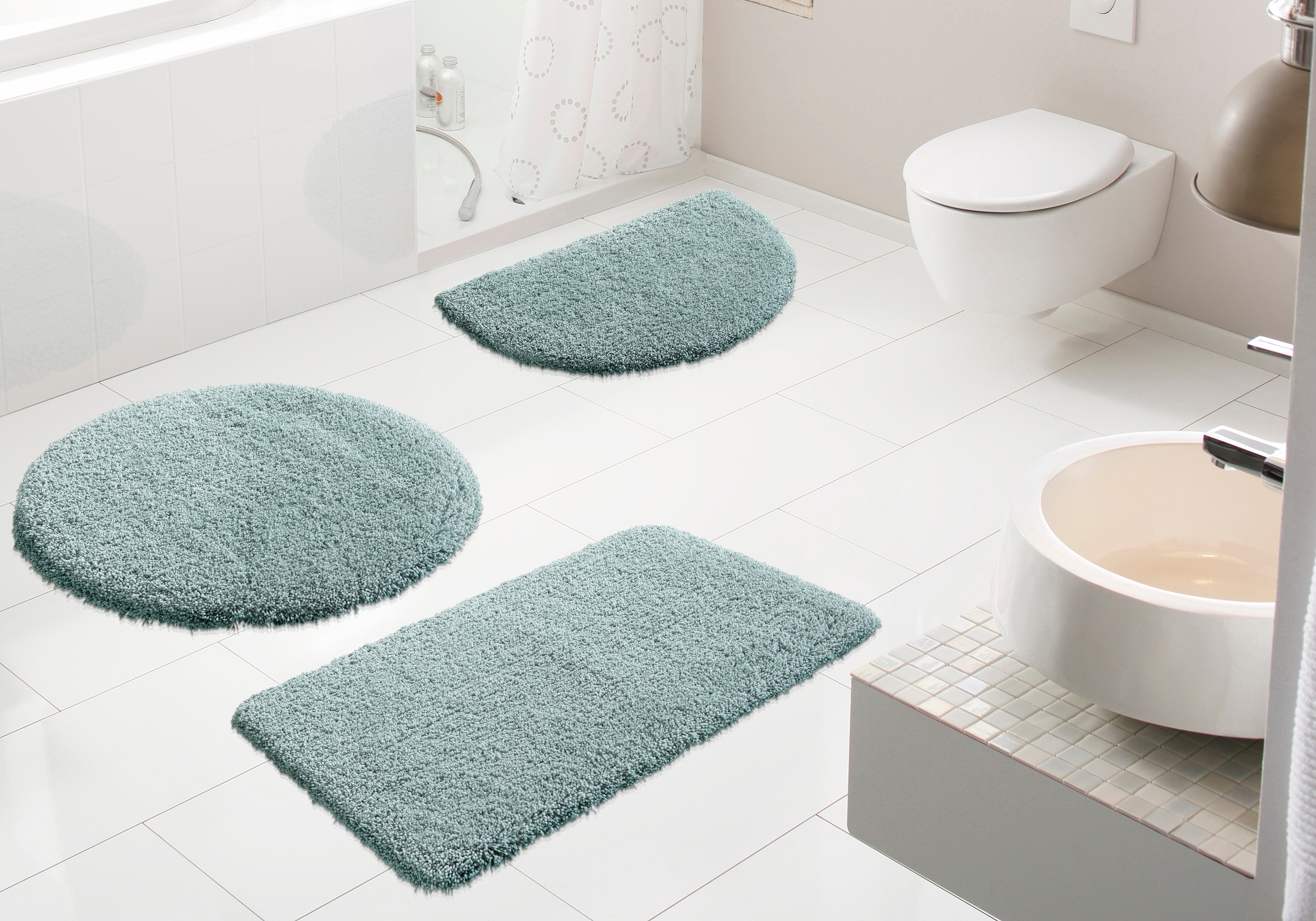 Kleine Wolke Badematte »Mellow«, rutschhemmend beschichtet, schnell trocknend, Badteppich, Uni-Farben, rechteckig & rund erhältlich