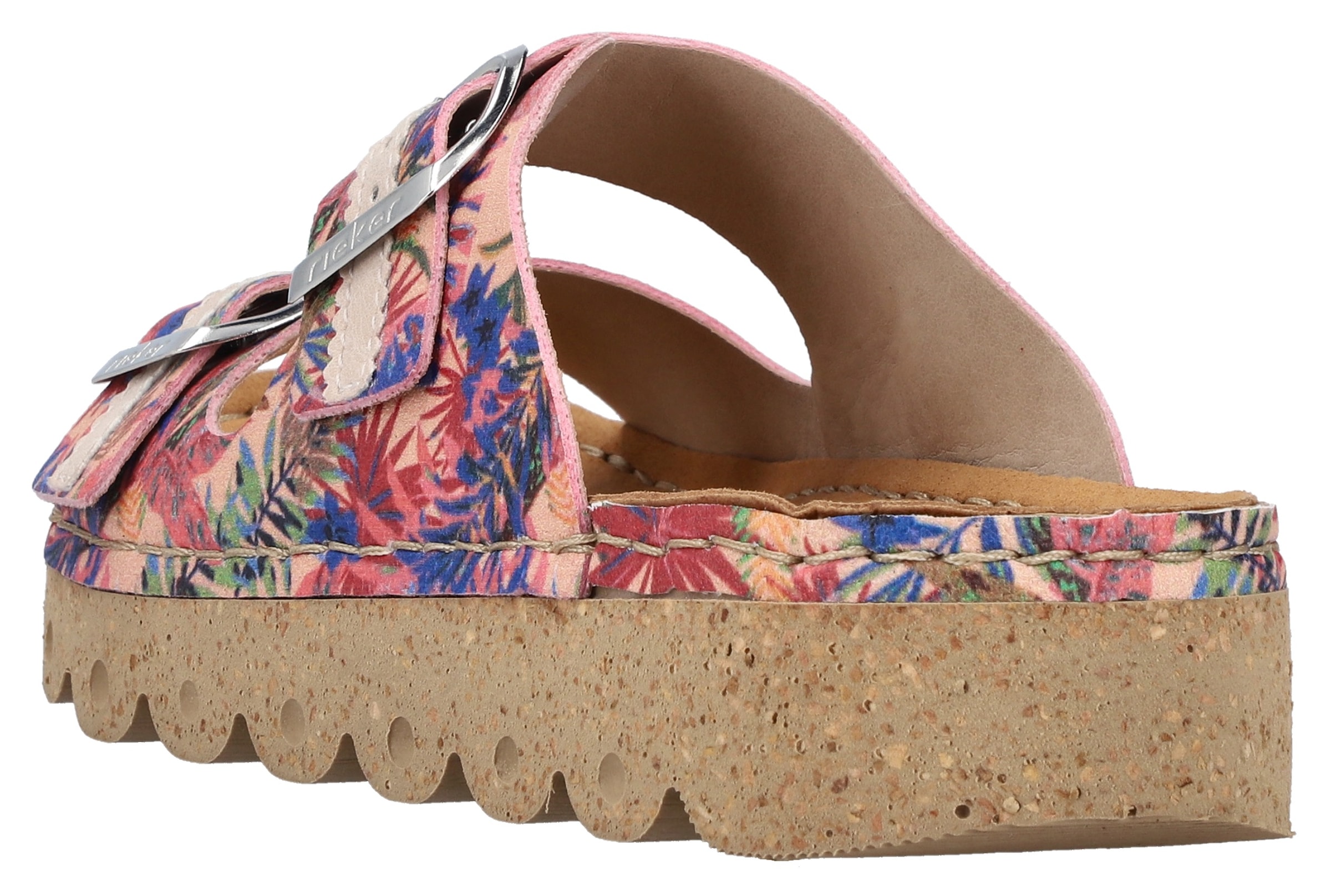 Rieker Pantolette, Sommerschuh, Schlappen, Hausschuh mit verstellbaren Schnallen