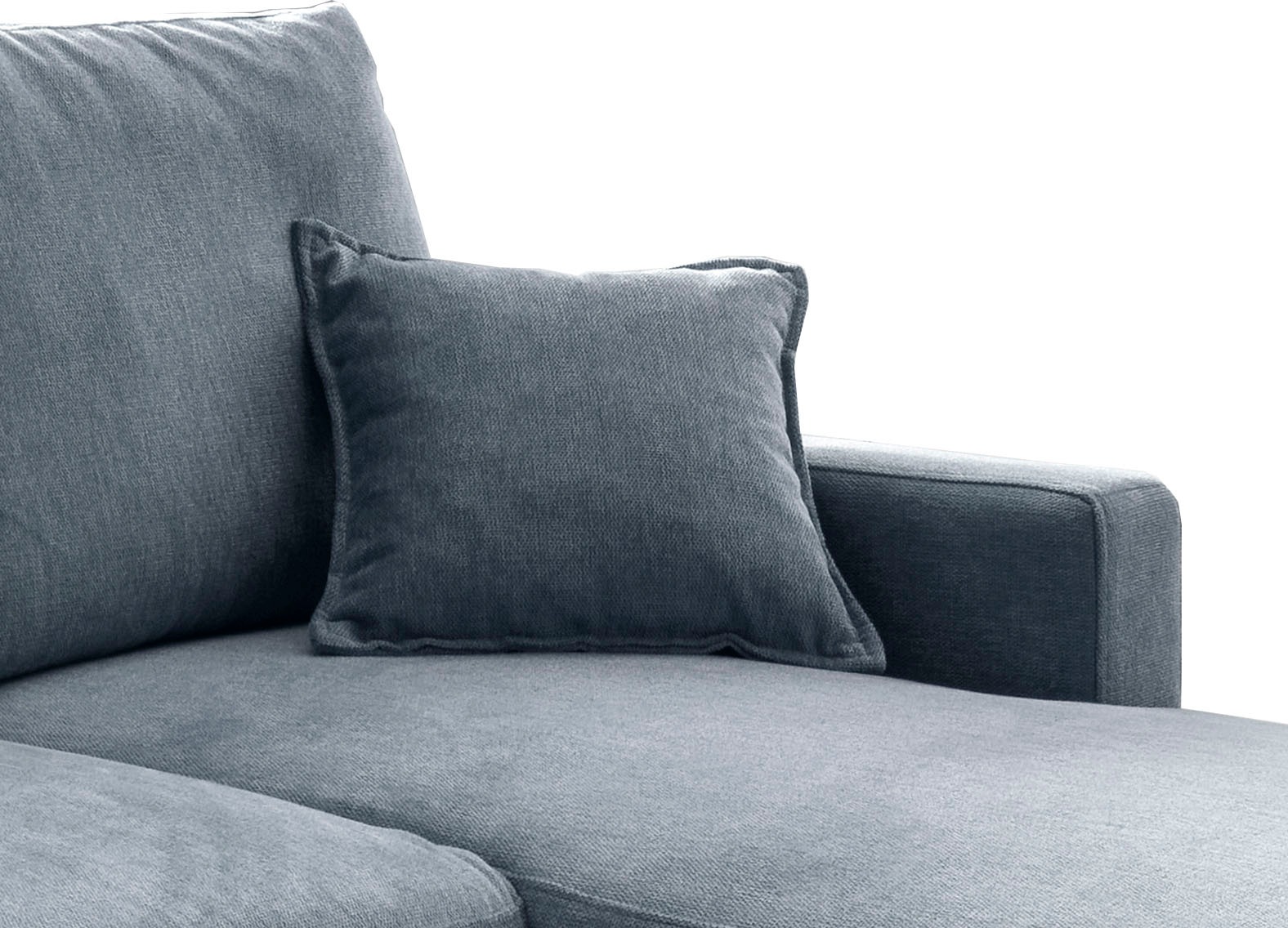 INOSIGN Ecksofa »Valentina L-Form«, 2 Zierkissen, mit Seitentasche, ausziehbarer Liegefläche, Bettkasten