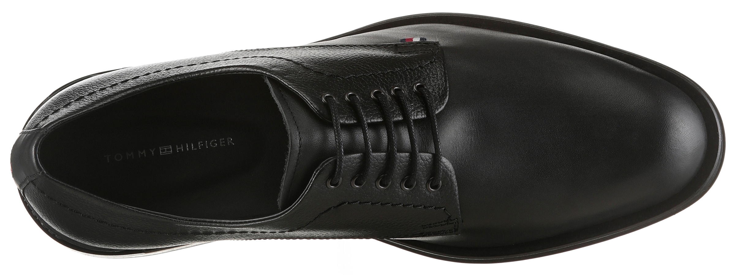 Tommy Hilfiger Schnürschuh »CORPORATE HILFIGER LTH DERBY«  , Blockabsatz, Festtagsschuh, Abendschuh in eleganter Linie