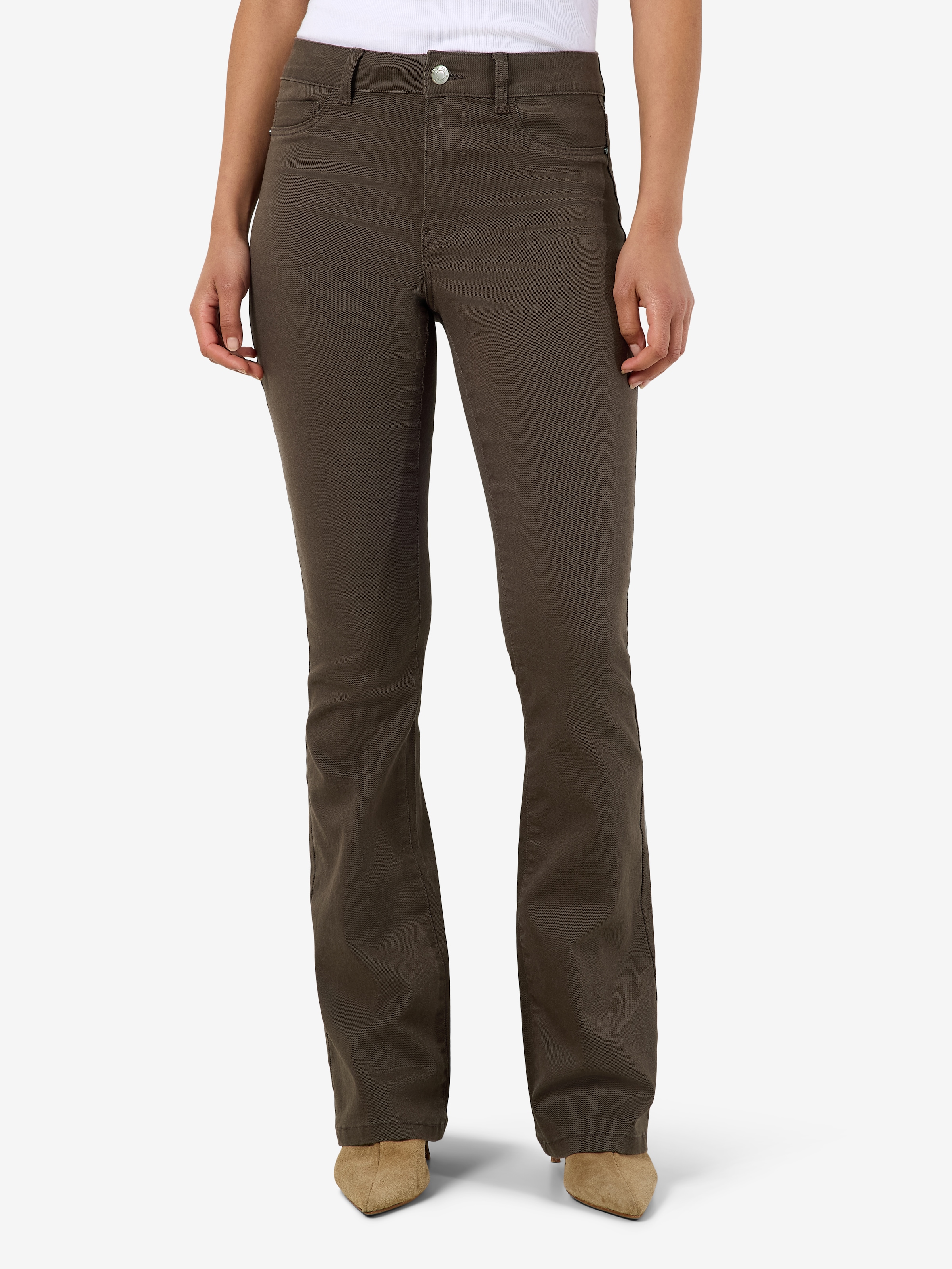 Noisy may Bootcut-Jeans "NMSALLIE HW SK FLARED COLOR BOX NOOS" Baumwollmischung, slim fit