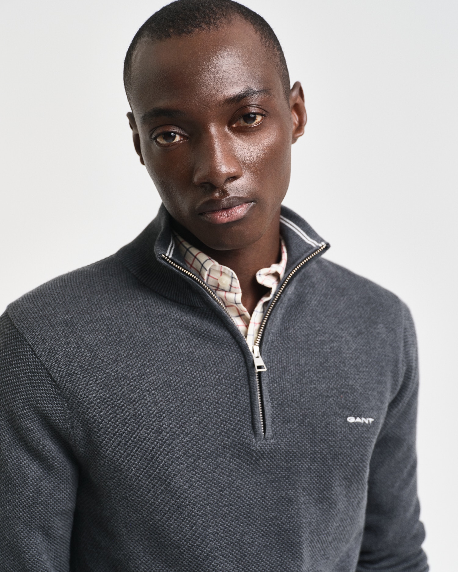 Gant Troyer »COTTON PIQUE HALF ZIP«, mit Piqué-Struktur