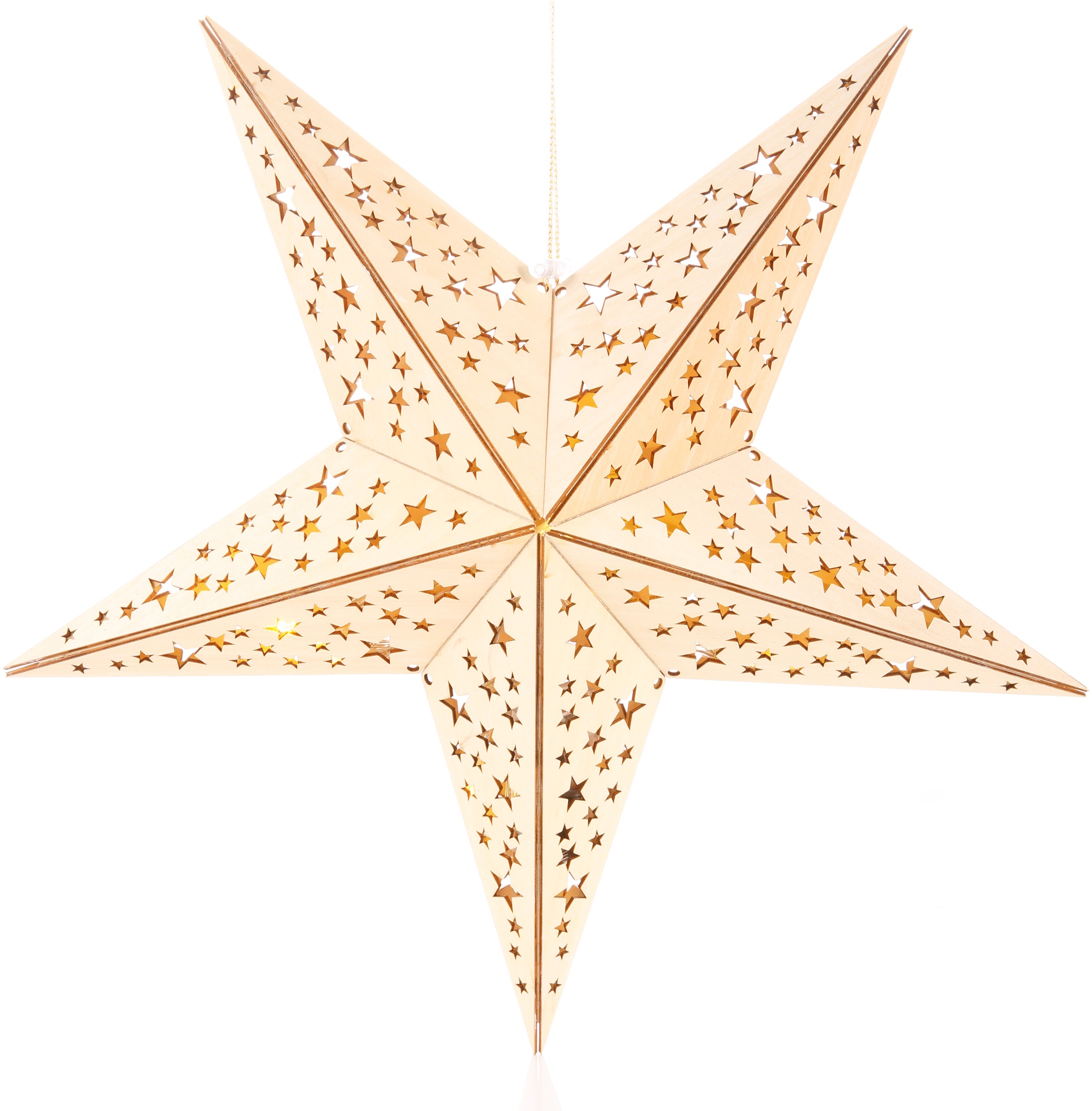 BONETTI LED Stern »Weihnachtsstern«, 10 flammig-flammig, aus Holz, mit  Lichterkette, Weihnachtsdeko | BAUR