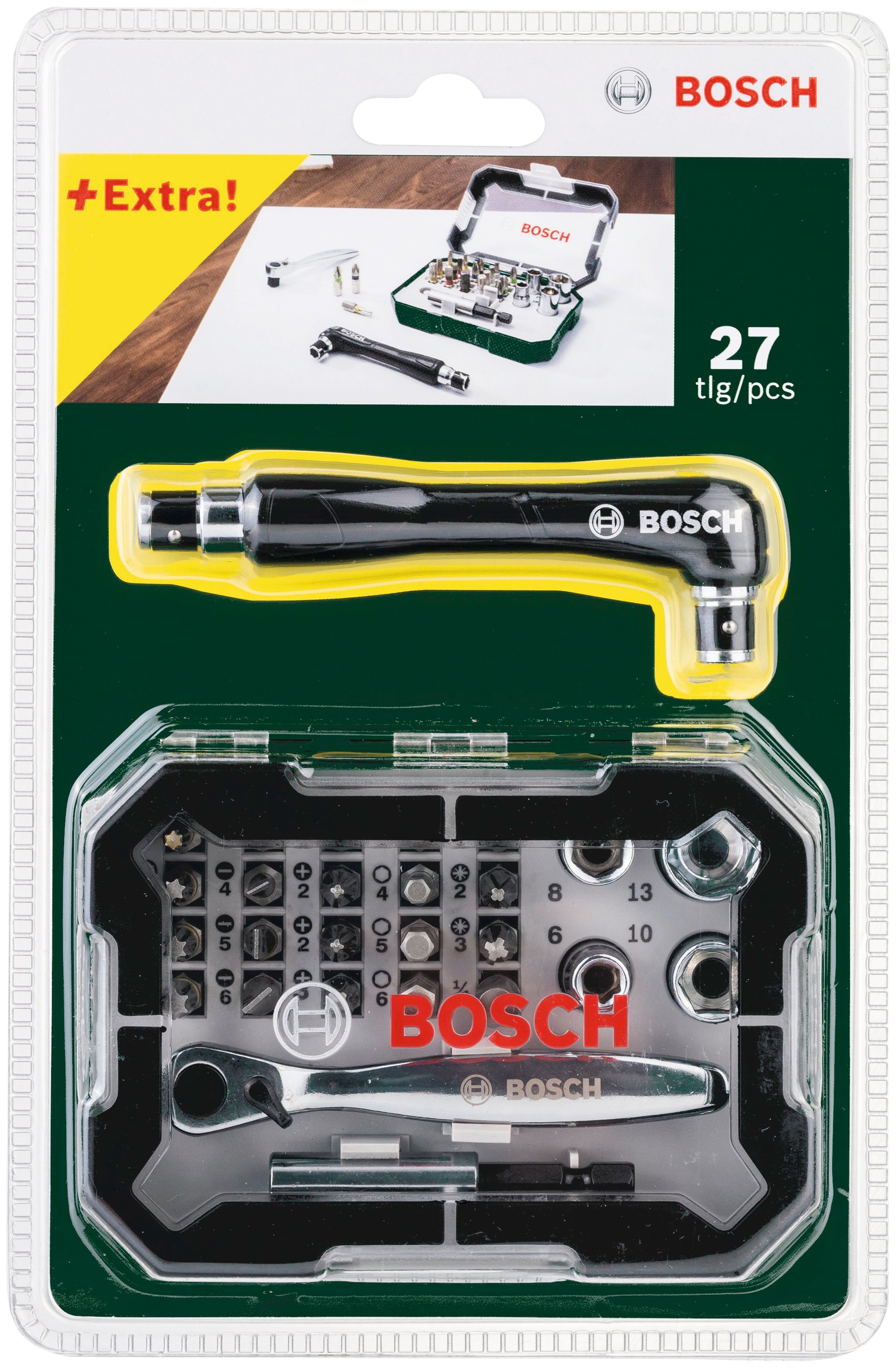 BAUR Bit-Set Friday Schrauberbit-Set, end«, zusätzlicher Ratsche & Home SDB-Set, | »double Black Bosch Garden 27-teilig, mit