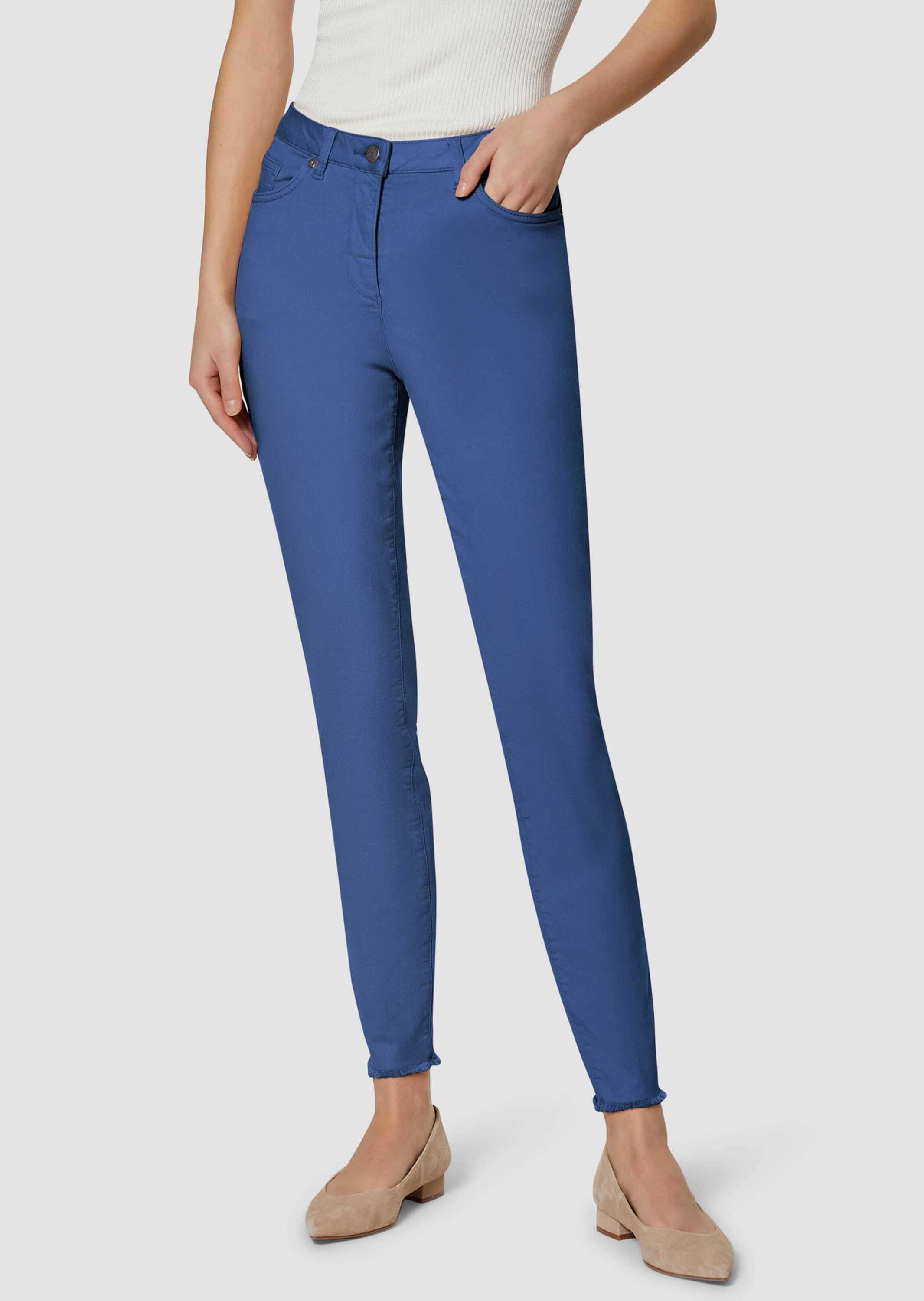 MADELEINE Regular-fit-Jeans »Jeans Mid Waist Skinny-Hose mit Fransen«