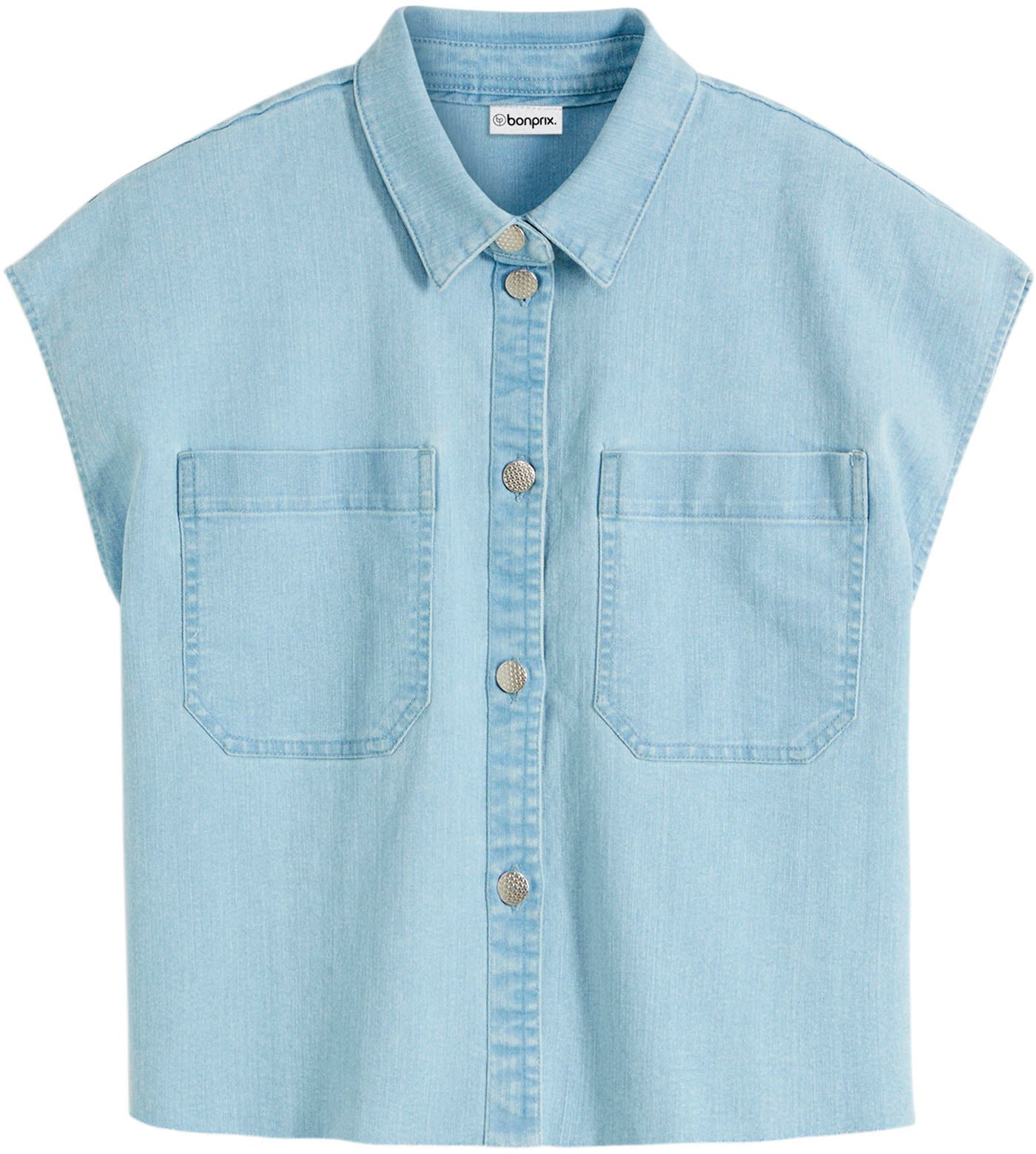 bonprix Jeansbluse »Kurze Boxy-Jeansbluse« kastiger Boxy-Shape, lässig geschnittene Passform, mit Brusttaschen
