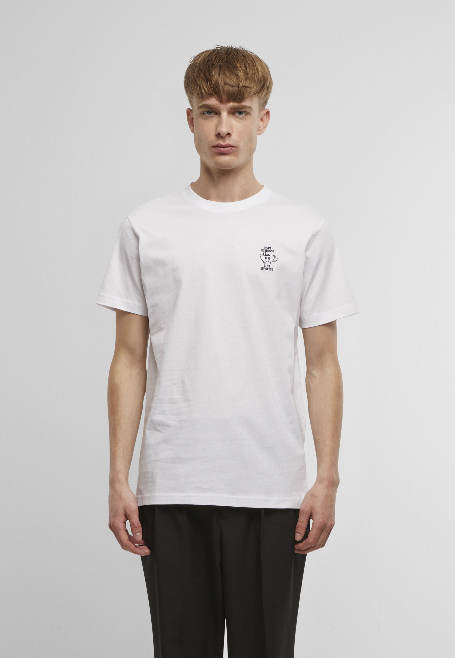 MisterTee T-Shirt »MisterTee Herren More Espresso Less Depresso Tee EMB« 1 Stk.