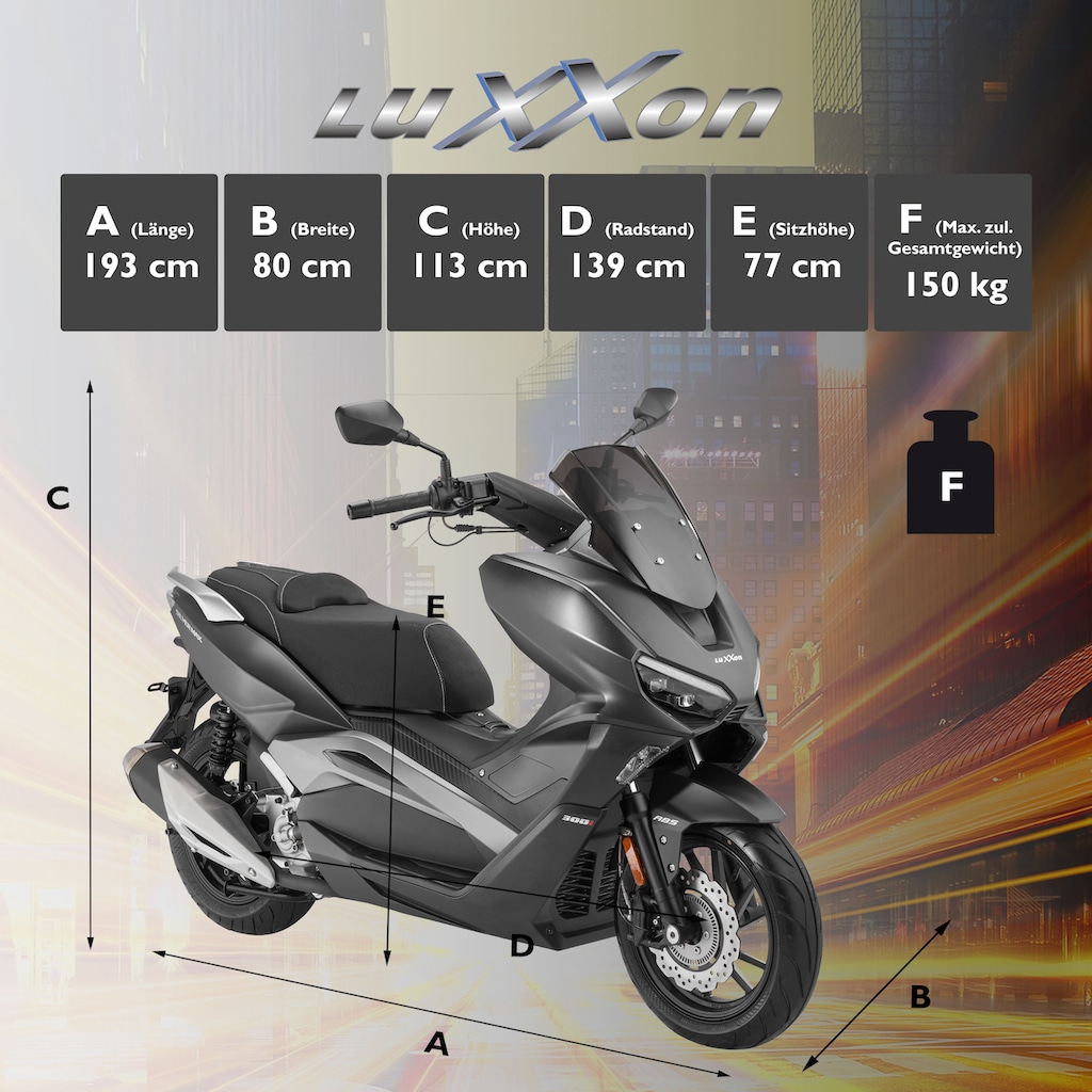 Luxxon Motorrad »Silvermax«, 278,2 cm³, 120 km/h, Euro 5, 21,3 PS