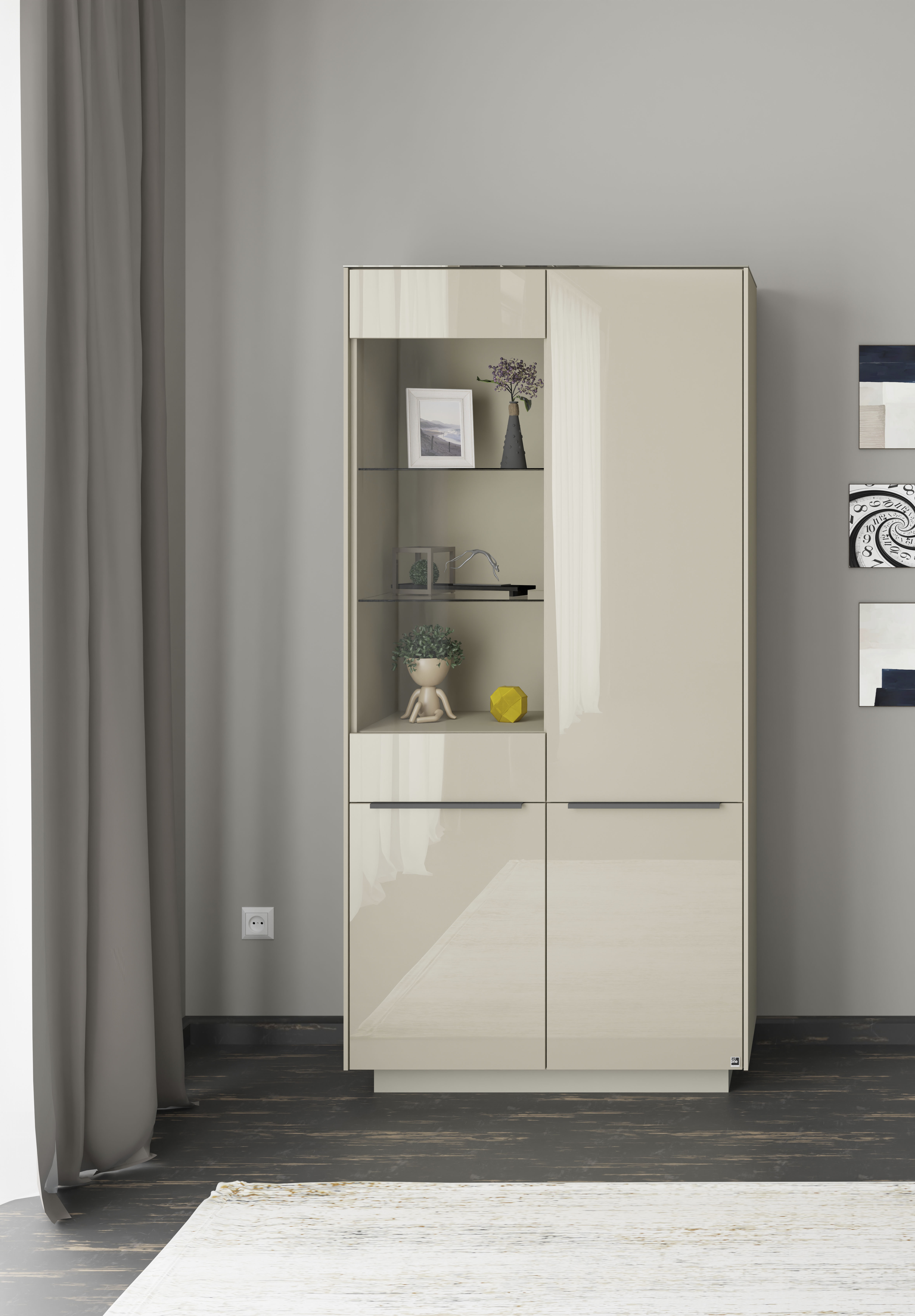 set one by Musterring Standvitrine "Reno" 1 Stk. tlg. Mit Sockel in diversen Farben, 193 cm Höhe & Farbauswahl