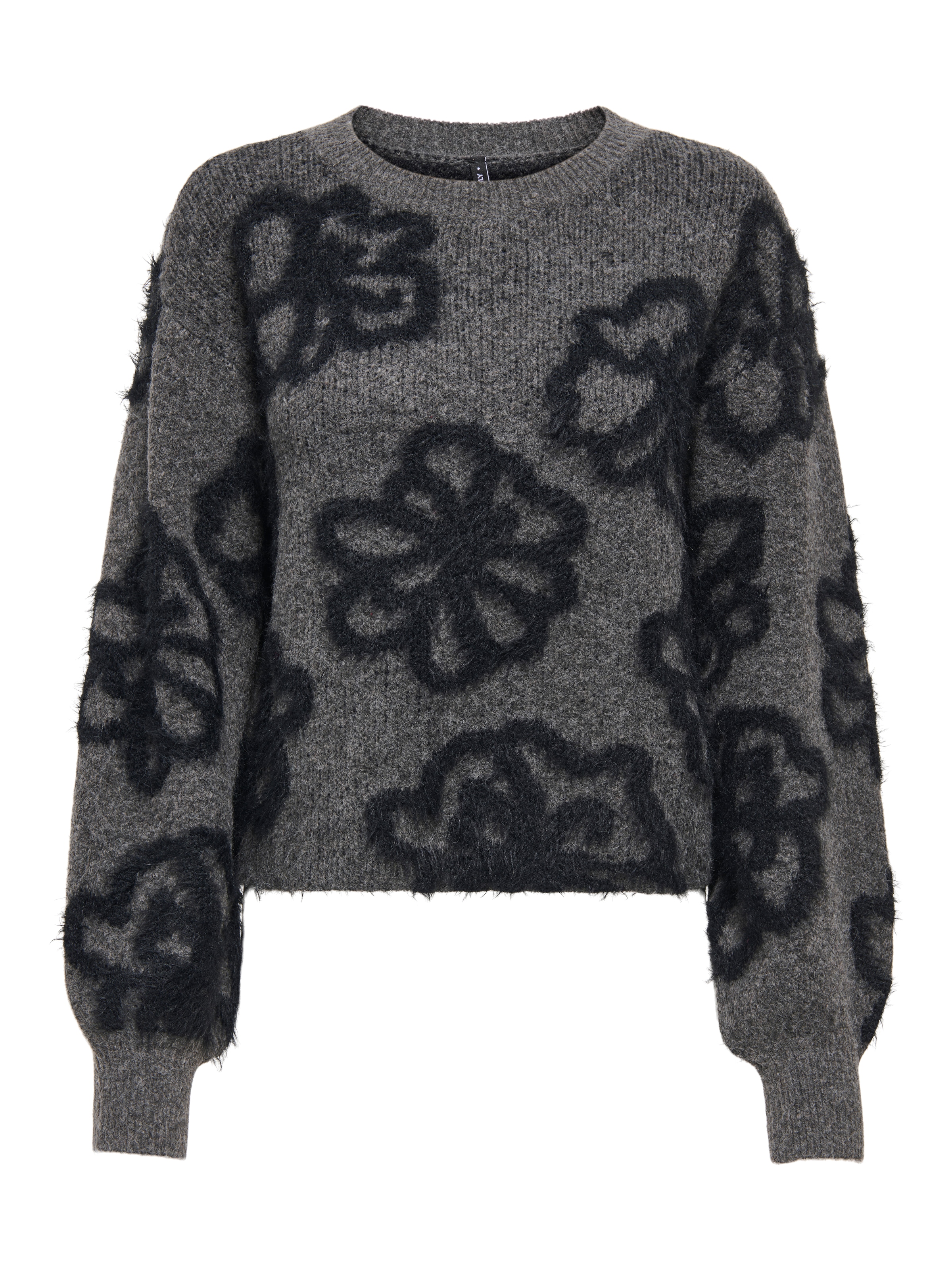 ONLY Strickpullover »ONLFELICIA LS SHORT O-NECK DETAIL KNT« Materialmix mit Wolle und Stretch, loose fit, Strick-Details