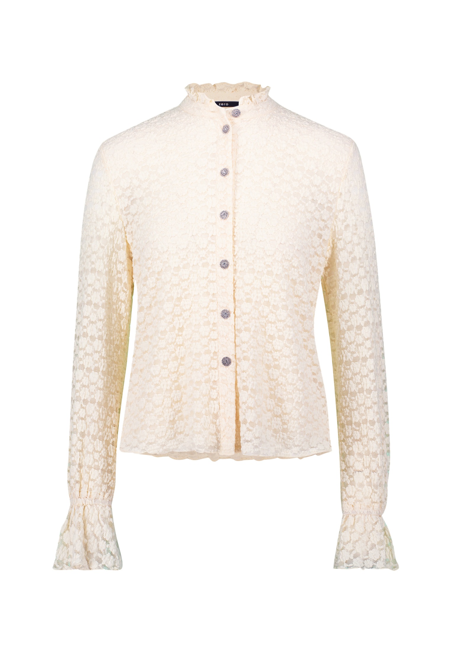 Zero Spitzenbluse »Damen Spitzenbluse mit Knopfleiste«