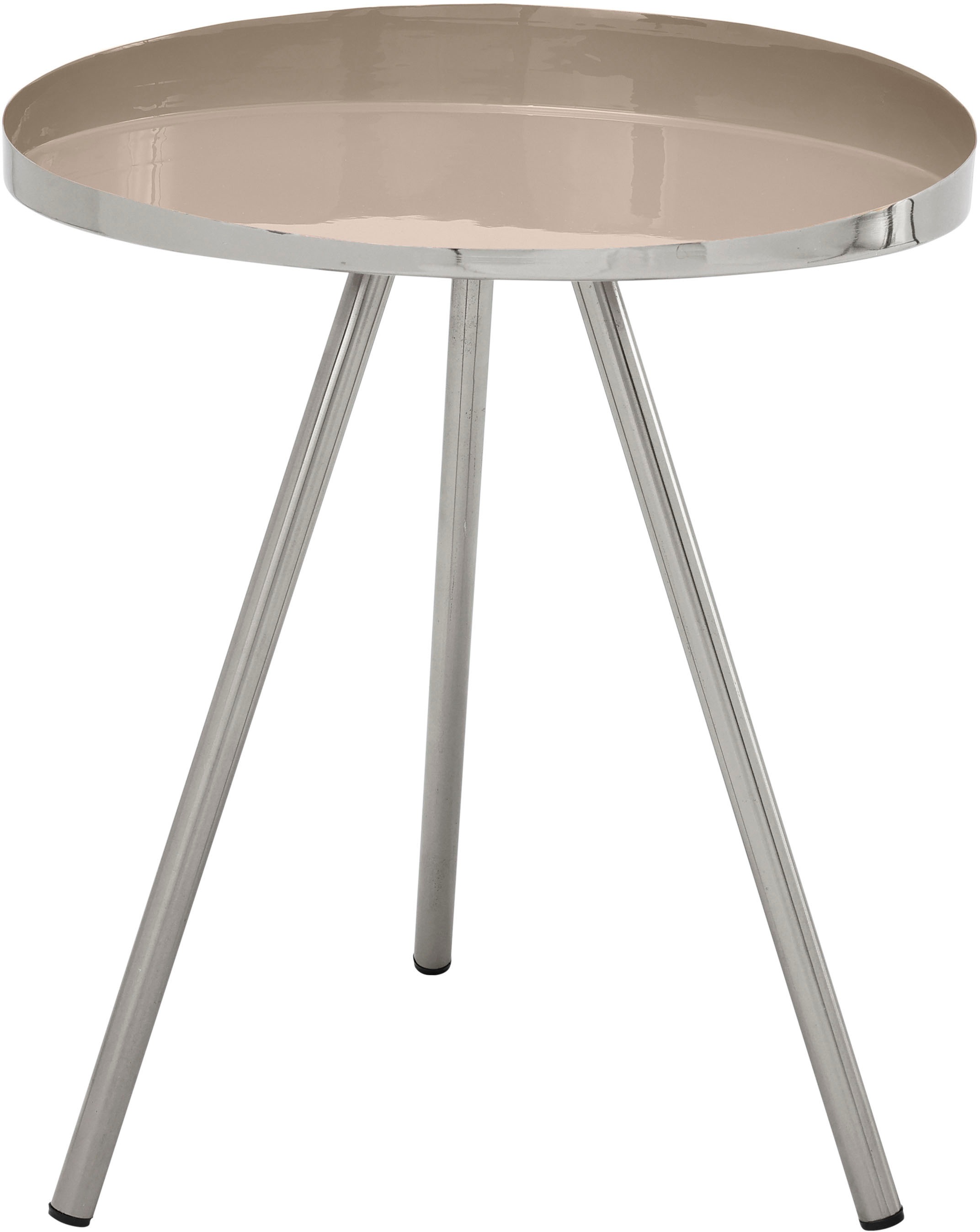 Beistelltisch KAYOOM "Morrison, runder Beistelltisch, edler Look", grau (taupe, silber, taupe), B:41cm H:47cm T:41cm, 100% Eisen, Tische, Beistelltisch, Dekorativ, glanzvolle Lackierung, stilvolles Design 2