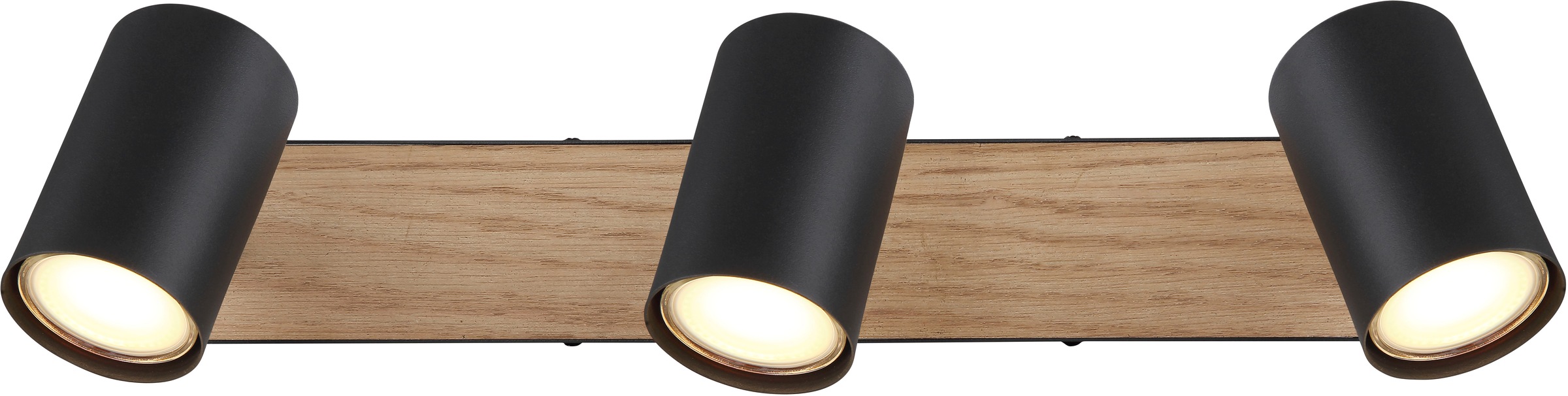 GLOBO LIGHTING Deckenspot »ROBBY« GU10 1 Stk. Strahler Schwarz/MDF Holzoptik, beweglich, GU10 35W