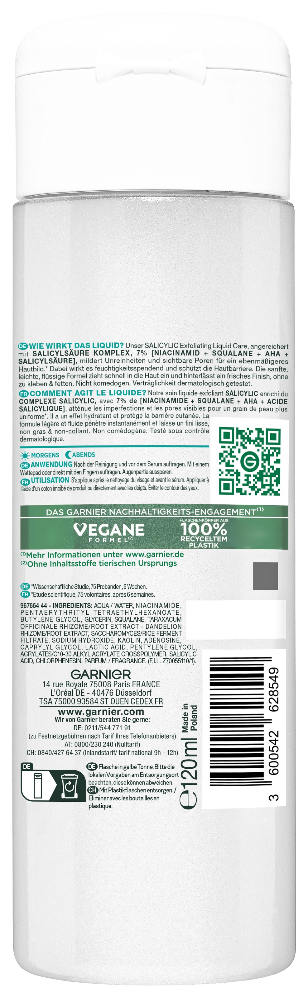 GARNIER Gesichtsfluid »Garnier Salicylic Exfoliating Liquid Care«