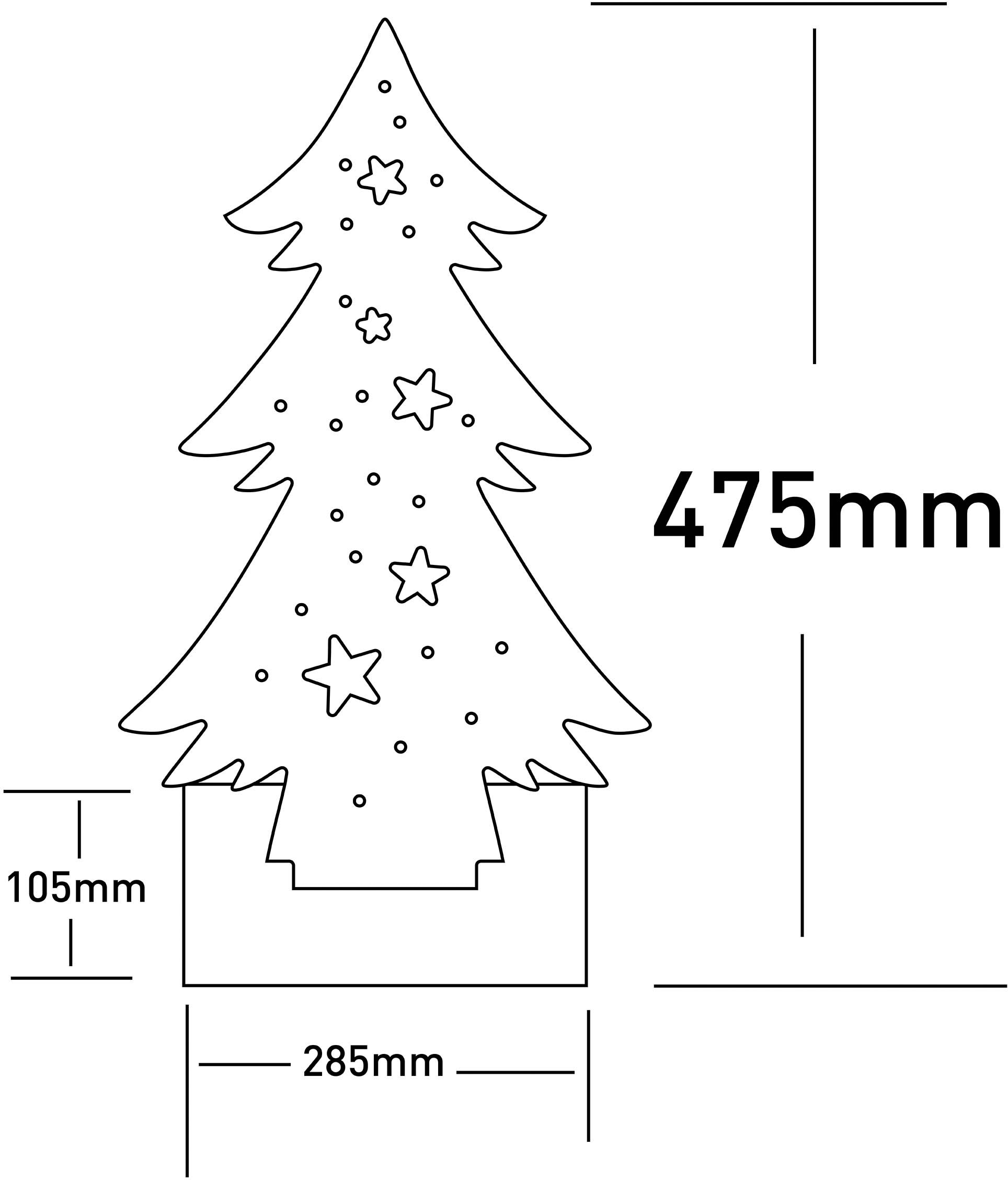 aus ca. näve cm, Batteriebetrieben Baum | 47,5 Holz«, kaufen BAUR Weihnachtsdeko Höhe »Tannenbaum, LED Holz-Stehleuchte,