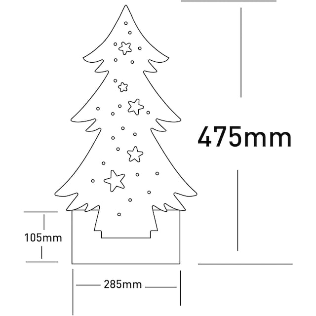 näve LED Baum »Tannenbaum, Weihnachtsdeko aus Holz«, Holz-Stehleuchte, Höhe  ca. 47,5 cm, Batteriebetrieben kaufen | BAUR