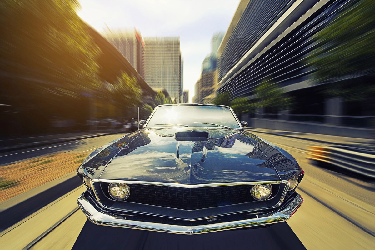 Papermoon Fototapete »OLDTIMER-VINTAGE MUSTANG AUTO VINTAGE CARS RACING DEKO«