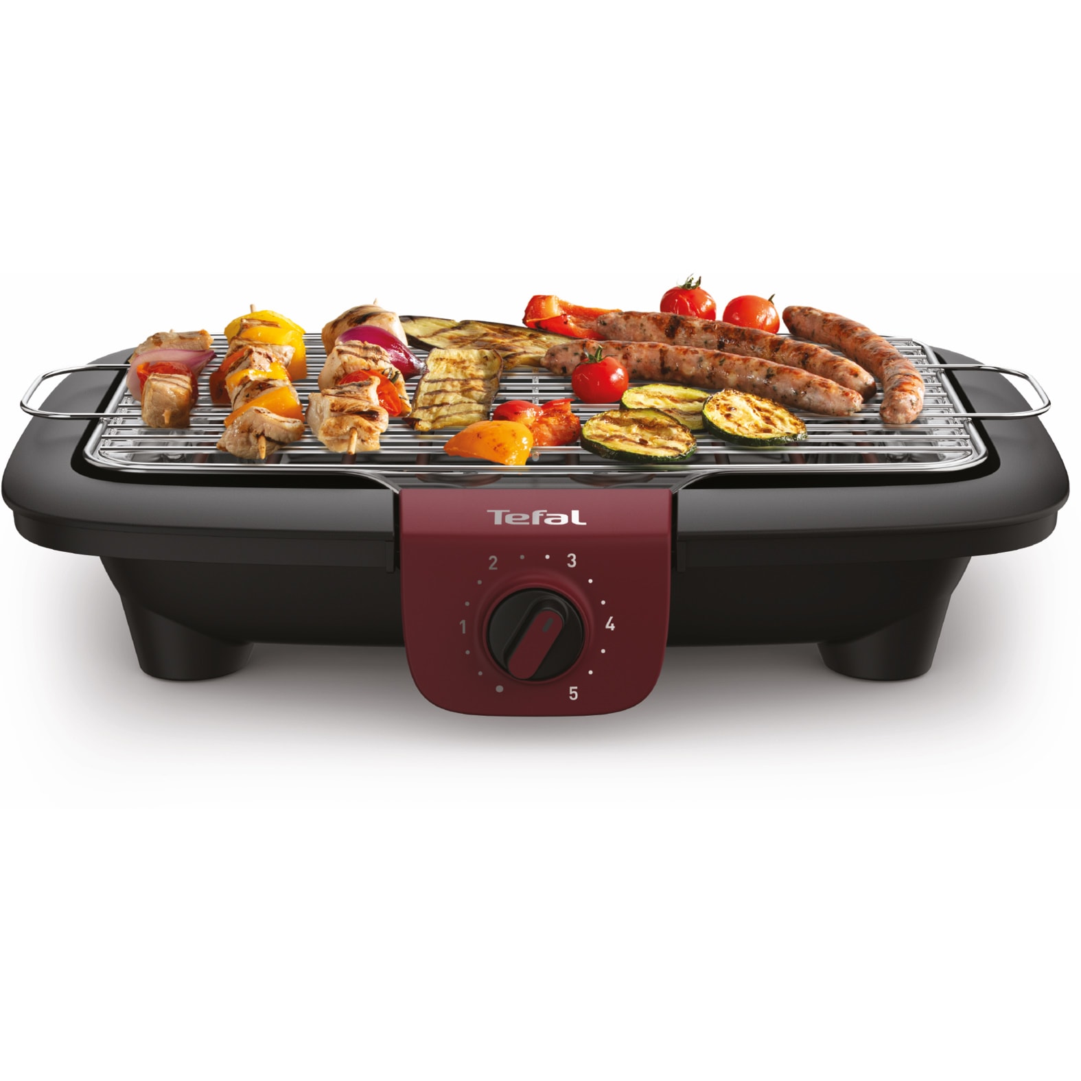 Tefal Tischgrill "Easygrill Adjust, wasserbefüllbare Tropfschale gegen Rauch und Gerüche" 2300 W spülmaschinengeeigneter Rost und Tropfschale, platzsparend, BG90E5