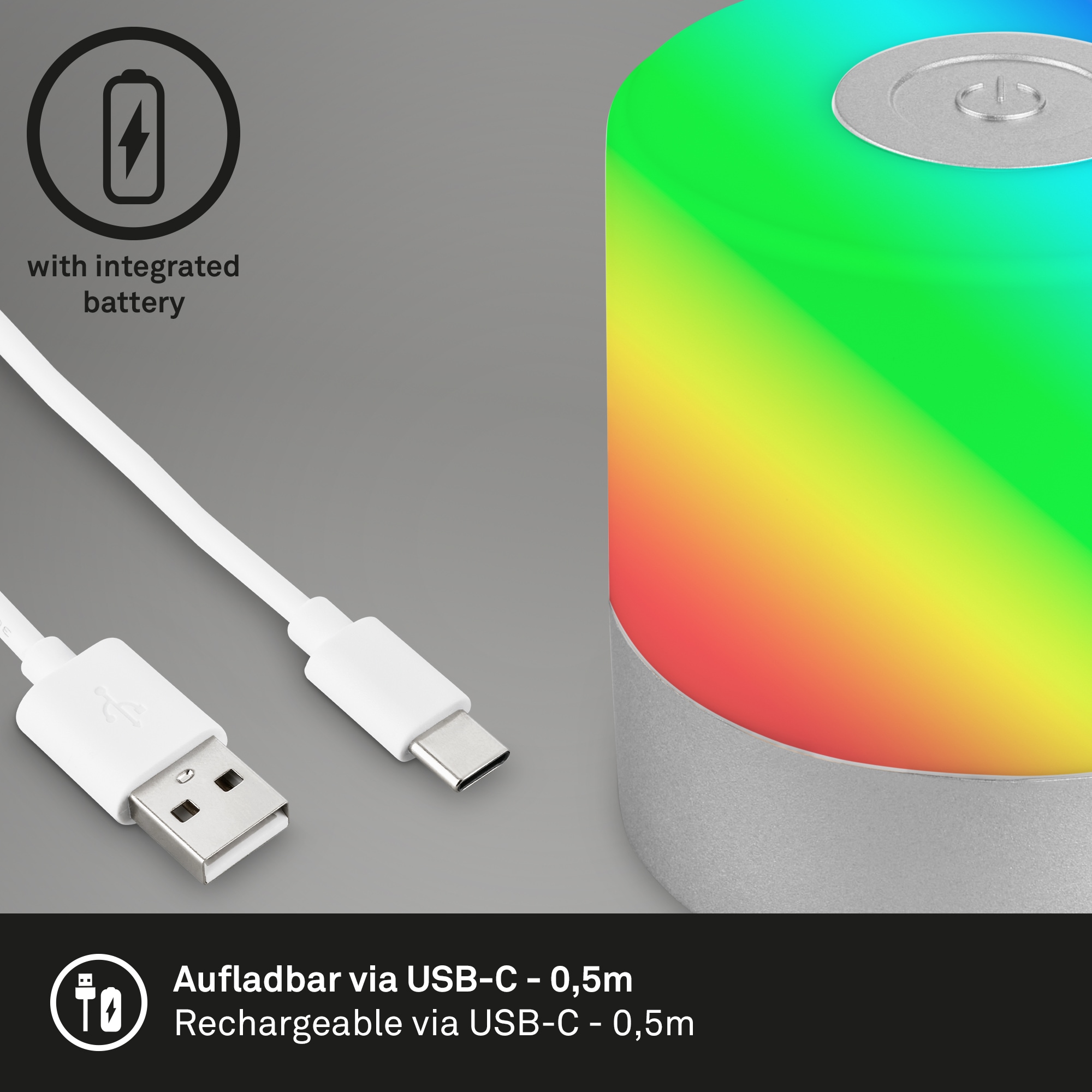 Briloner Leuchten LED Tischleuchte »SMAL«, Dimmfunktion, Ladung über USB-C
