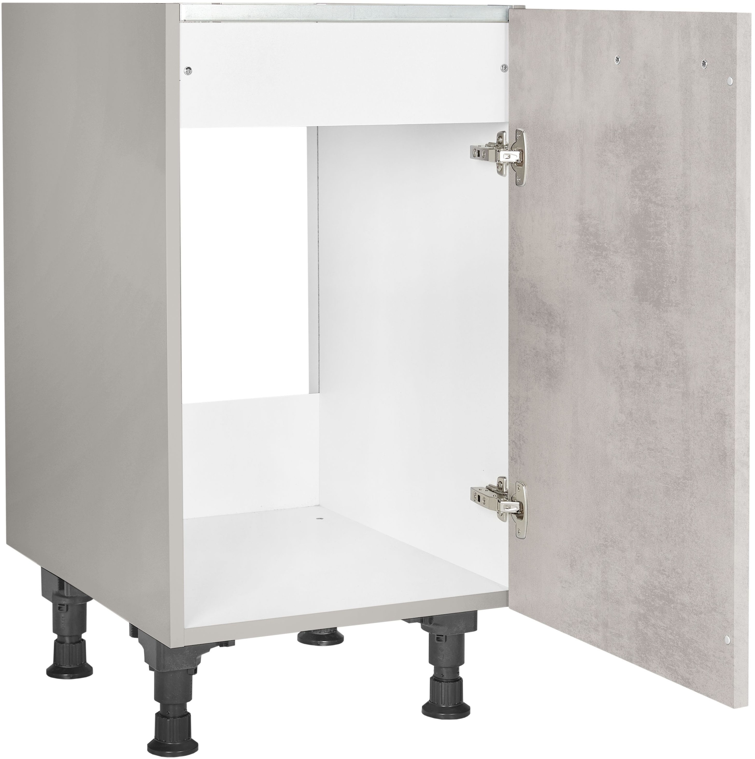 nobilia® Spülenschrank »"Riva", Ausrichtung wählbar, vormontiert, in den Breiten«, 45 und 60 cm, mit höhenverstellbaren Sockelfüßen