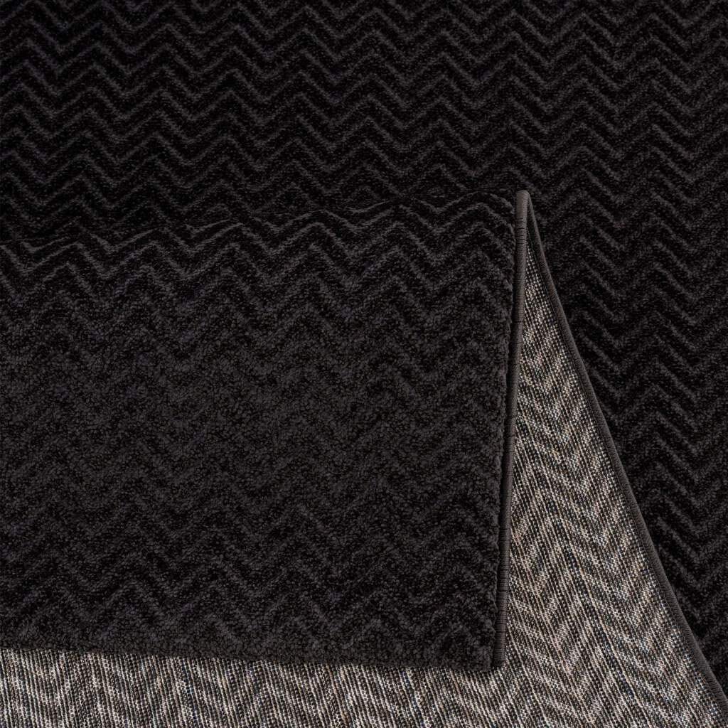 Carpet City Teppich »Fancy«, rechteckig, Kurzflor, Einfarbig, 3D-Optik, Zickzack Look