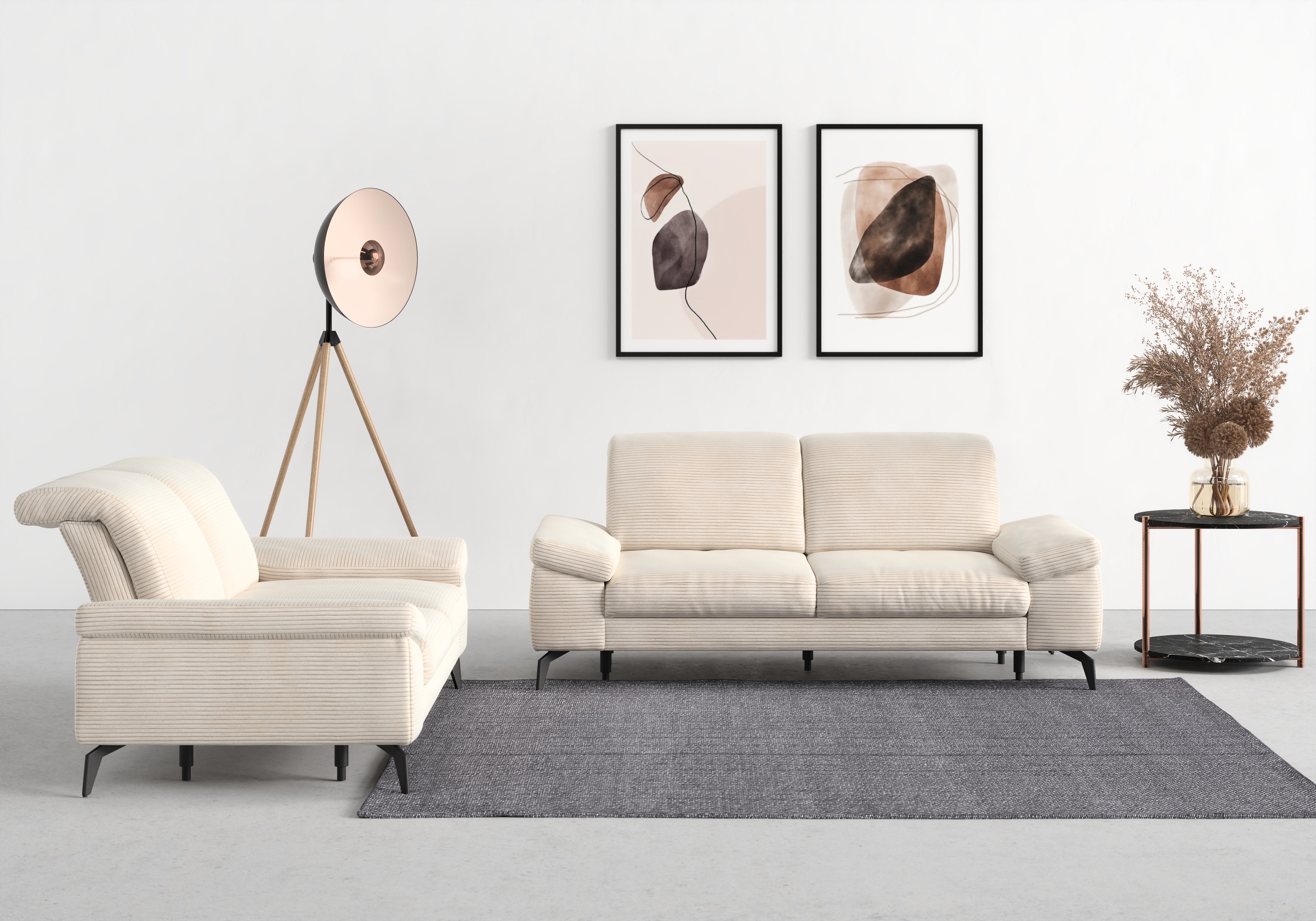 sit&more 2,5-Sitzer »Cabana«, Breite 211 cm, mit oder ohne Sitztiefen-, und Kopfteilfunktion
