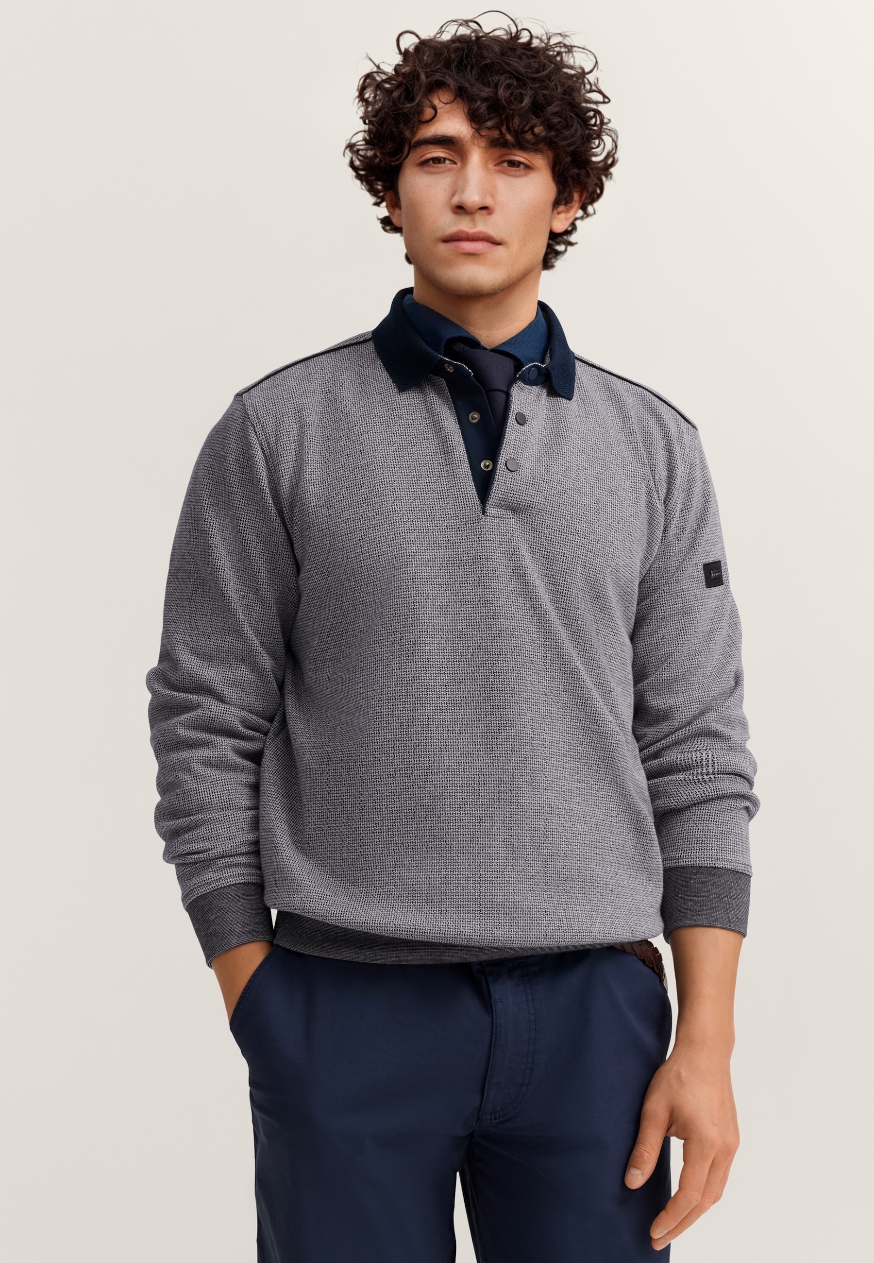 bugatti Polokragenpullover "Modern Fit" mit Druckknöpfen günstig online kaufen