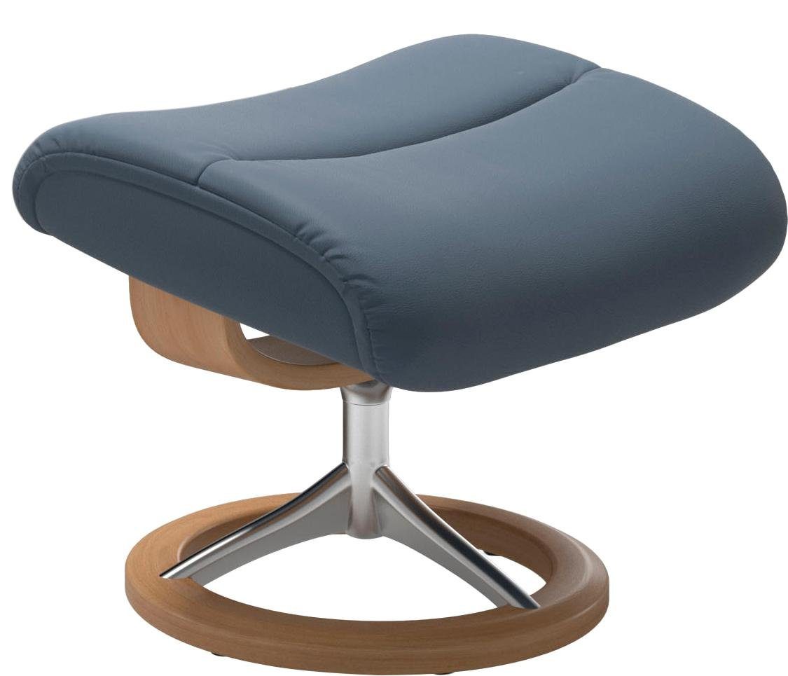 Thumbnail - Stressless Relaxsessel "View" Set, Relaxsessel mit Hocker, mit Signature Base, Größe M,Gestell Eiche