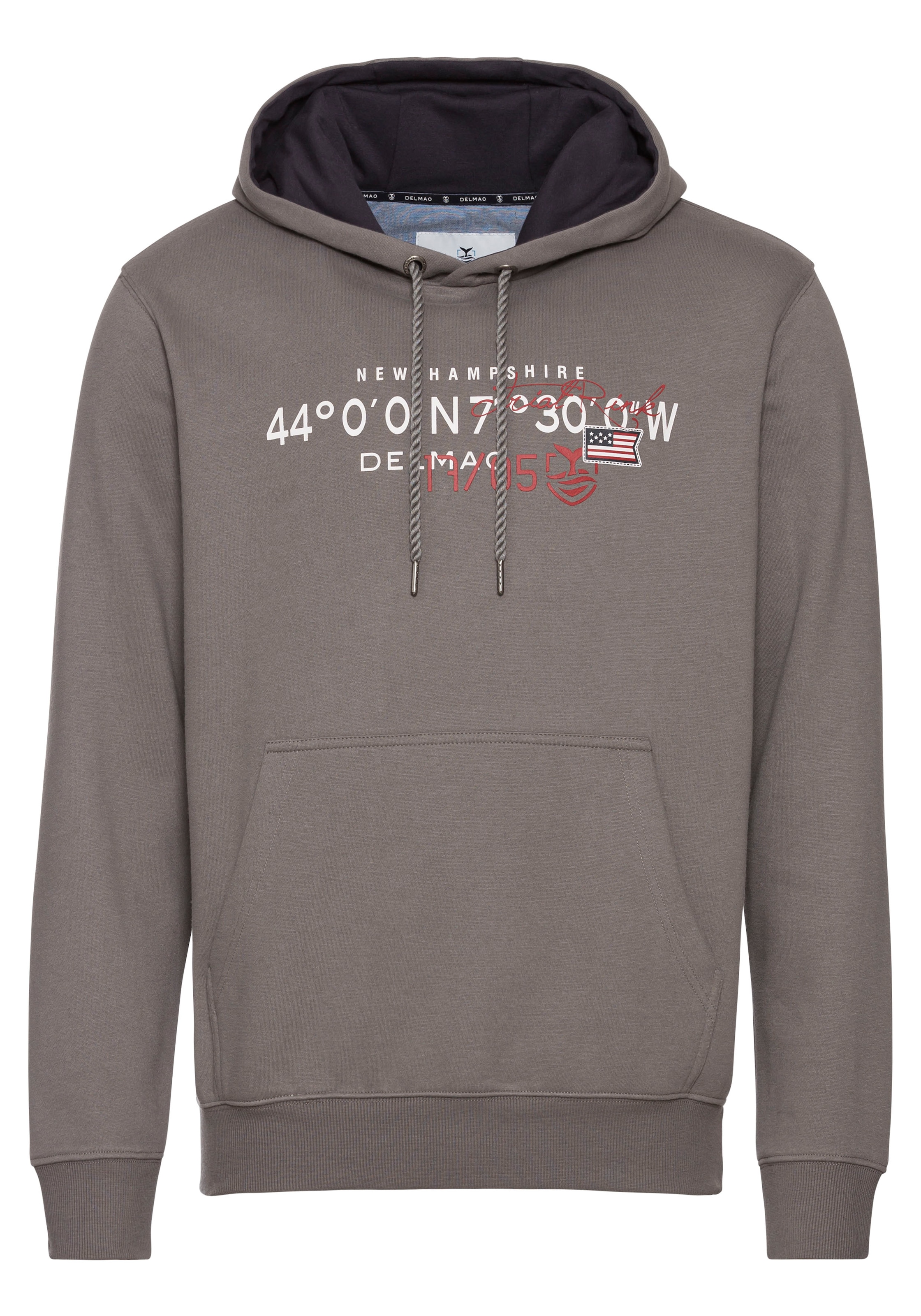 DELMAO Kapuzensweatshirt, Langarm, lockere Passform, mit Print, mit Kapuze