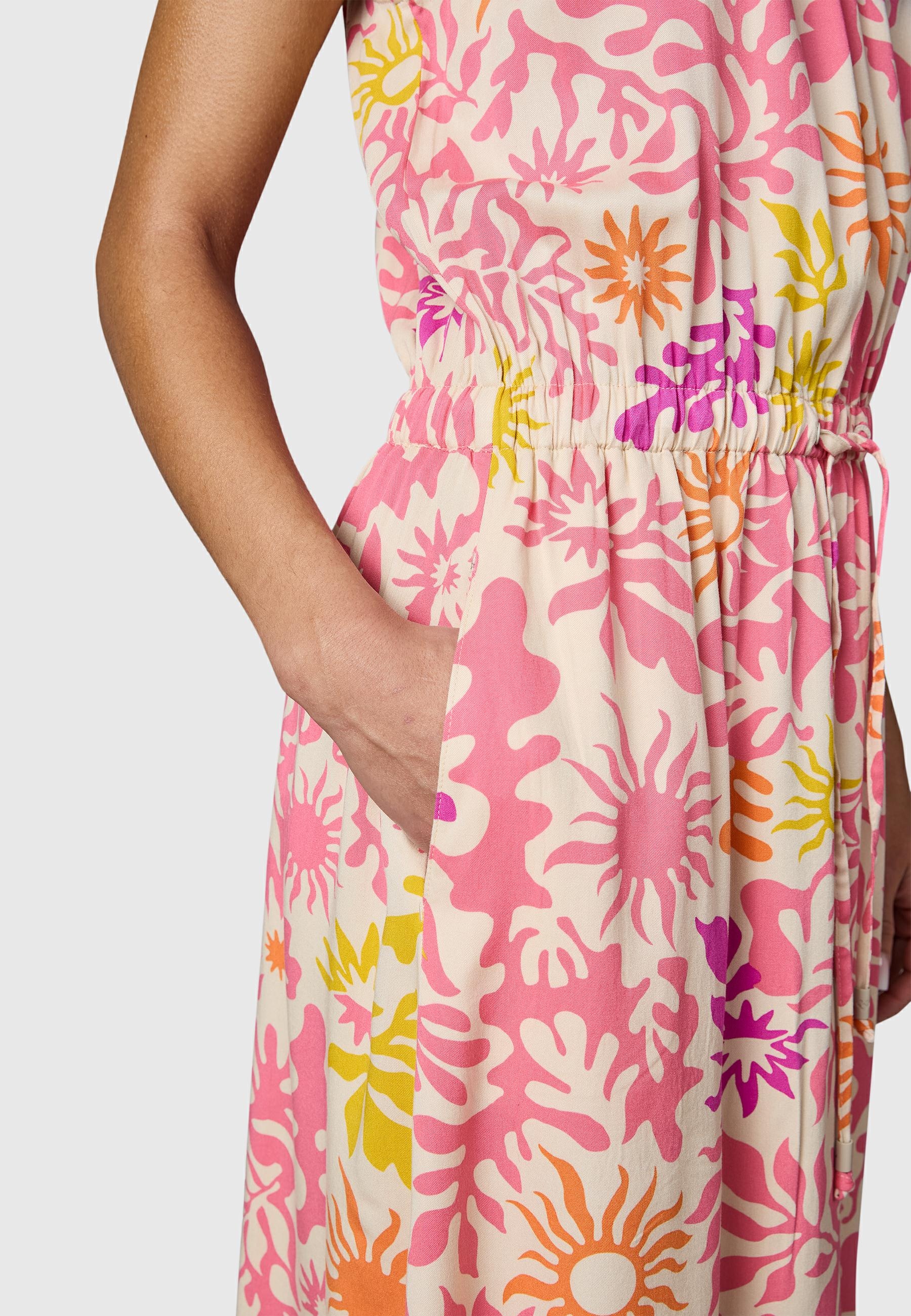 Ragwear Blusenkleid »Sanai Print YOUMODO« Eingrifftaschen Sommerkleid mit Schnürung und modischem Print