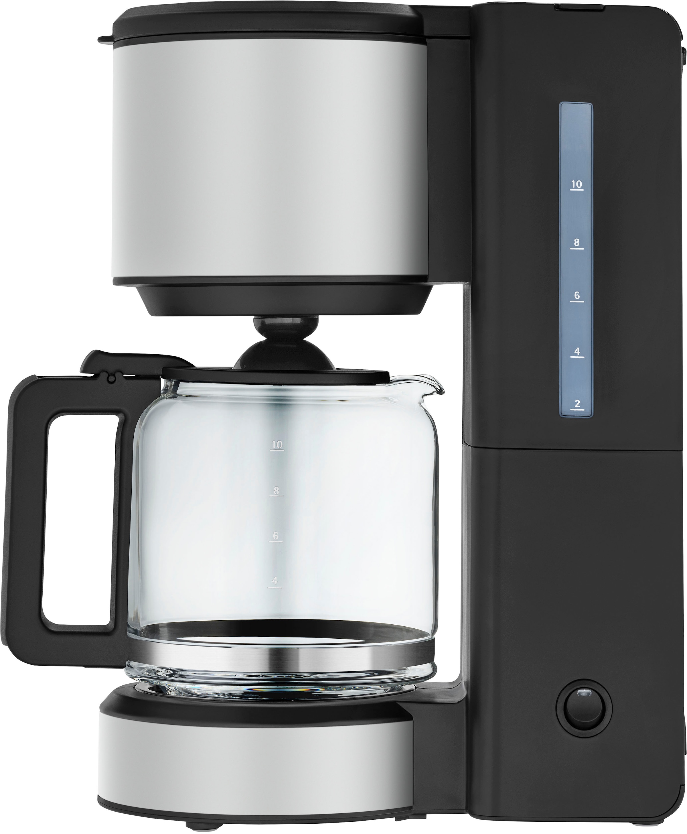 WMF Filterkaffeemaschine »Stelio Deep Black«, 1,25 l Kaffeekanne, Papierfilter, 1x4, 10 Tassen, Warmhaltefunktion, Abschaltautomatik, Cromargan, 1000 Watt