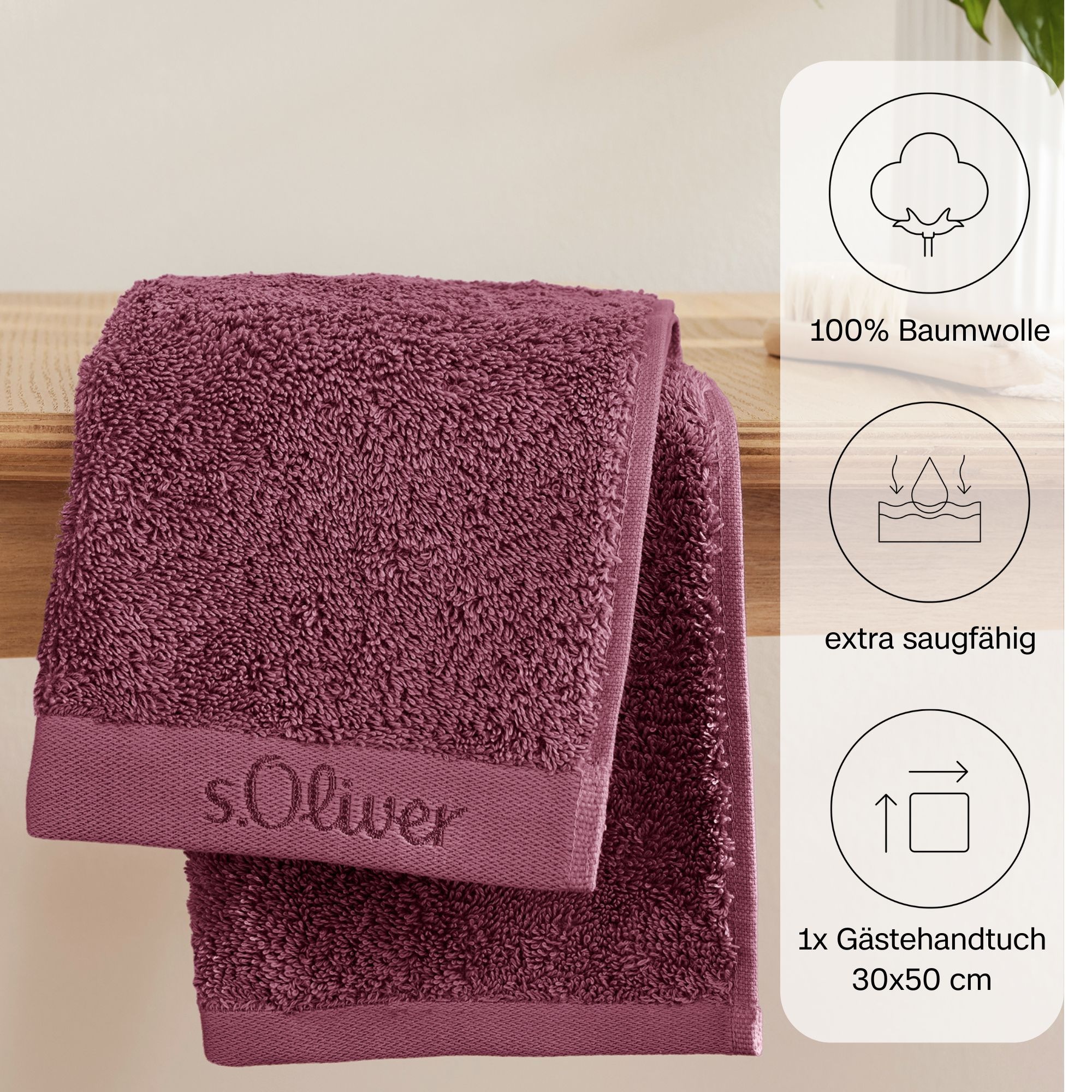s.Oliver Gästehandtuch "s.Oliver, Premium Qualität, 600 gr/m², auch als Set günstig online kaufen