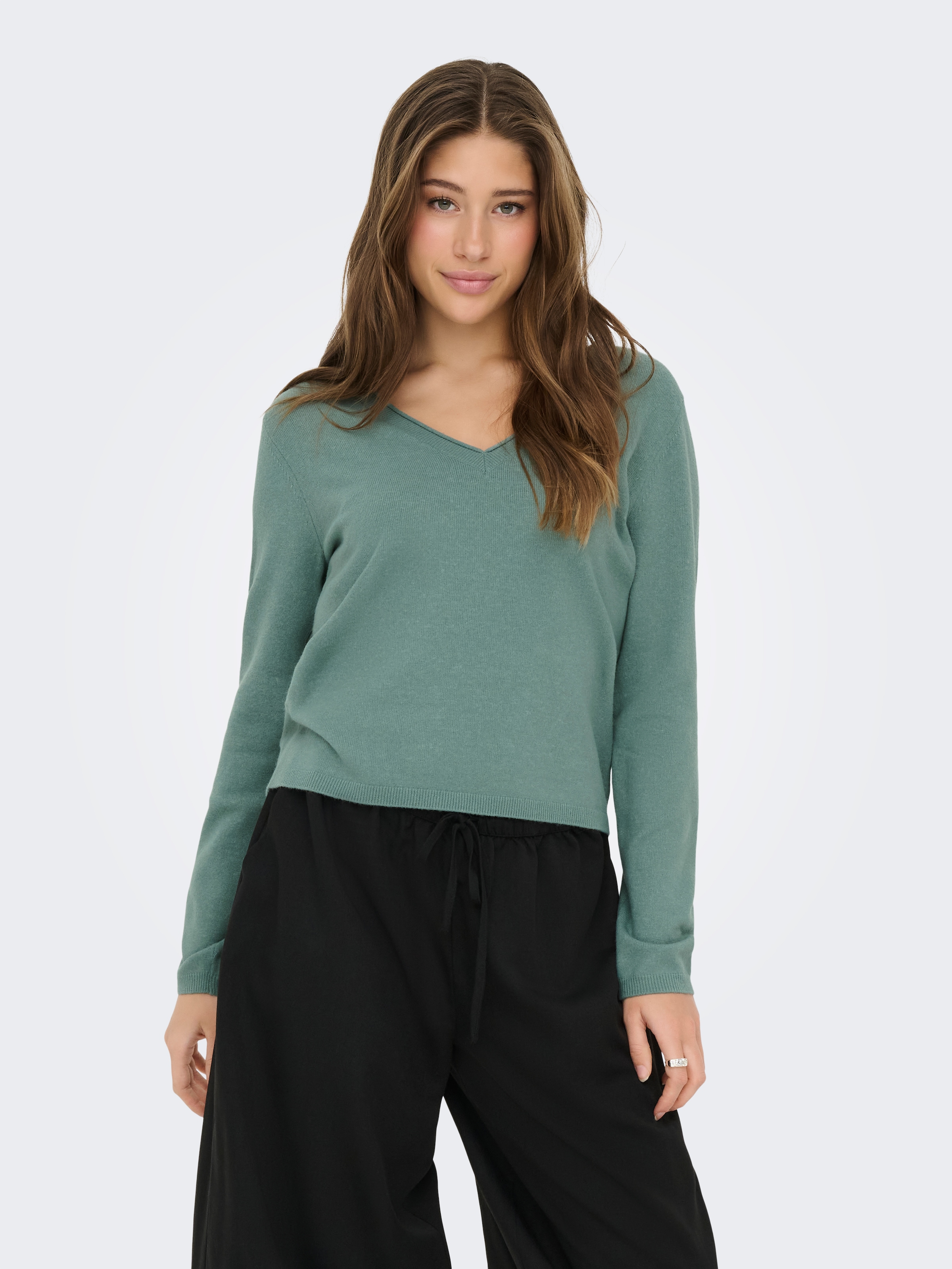 ONLY "ONLLOYAL LIFE LS V-NECK PULLO KNT NOOS" Materialmix