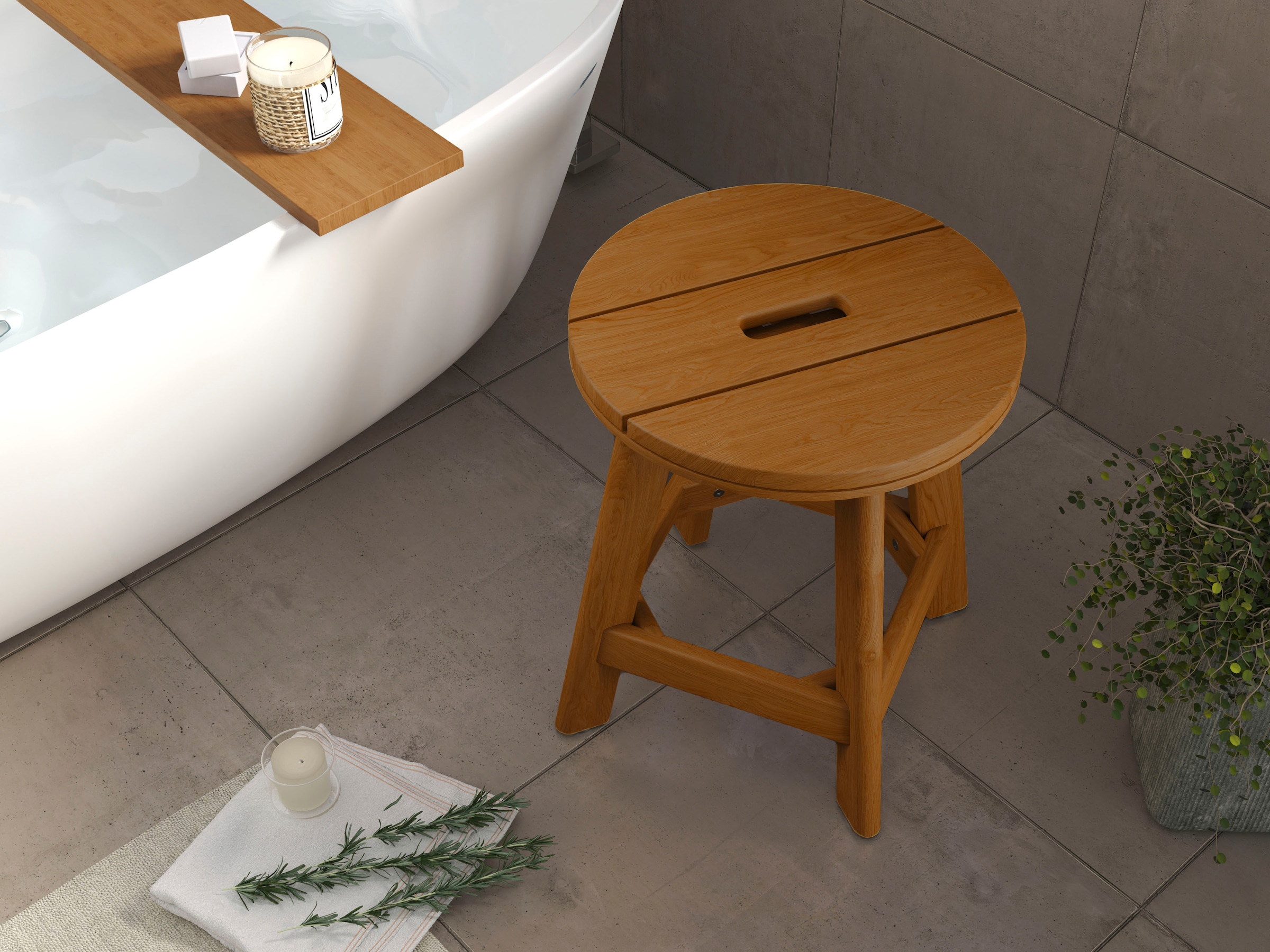 Destiny Hocker »SPA & LIVING Hocker«, rund 46 x 46 x 00 cm, Teak